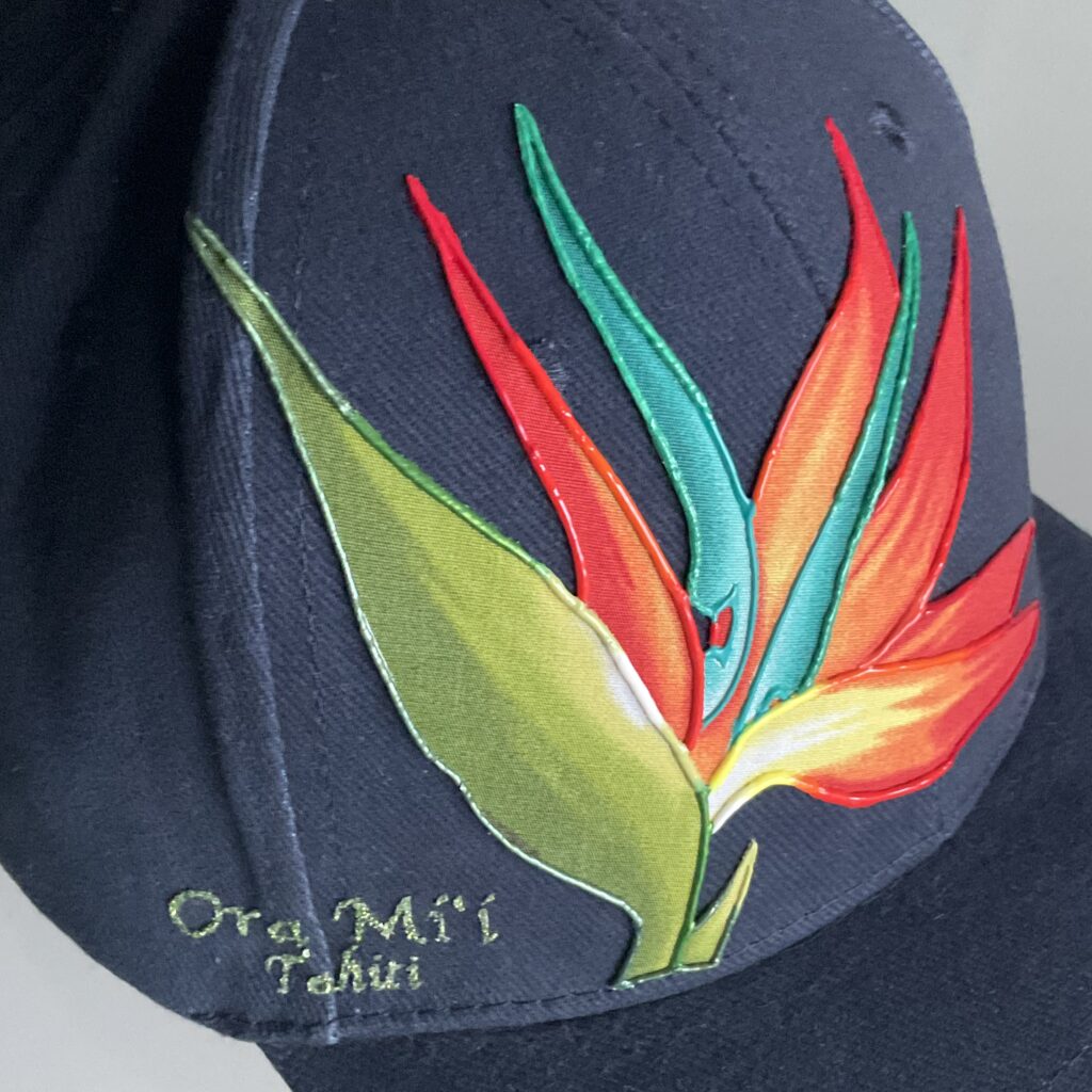 Casquette Hibiscus Paradise Navy face