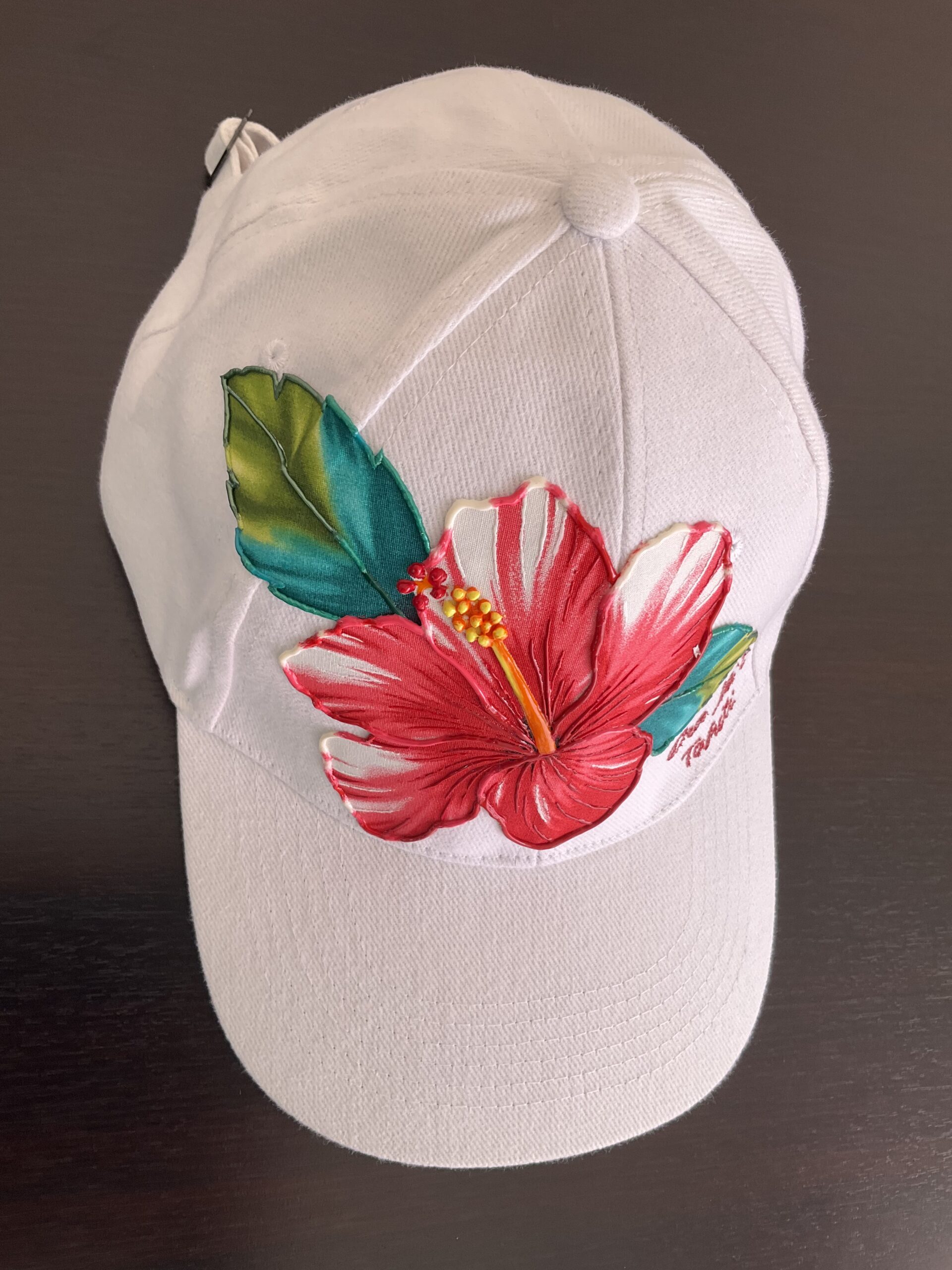 Casquette Hibiscus White dessus