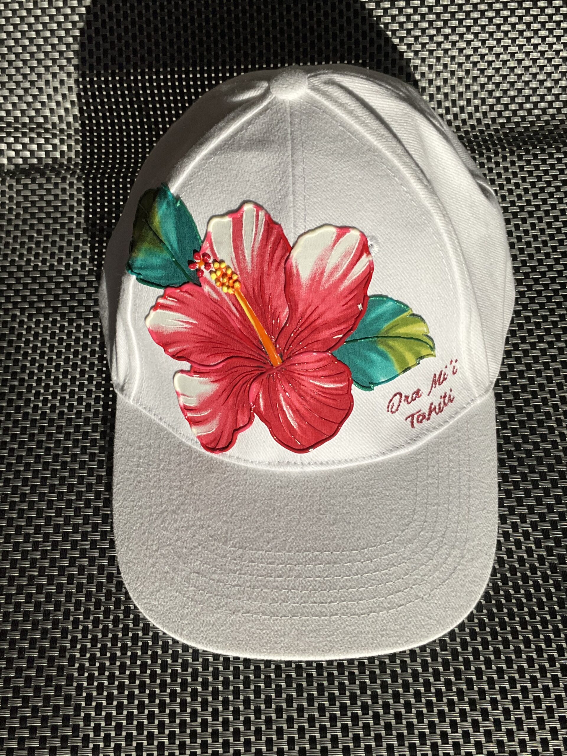 Casquette Hibiscus White face