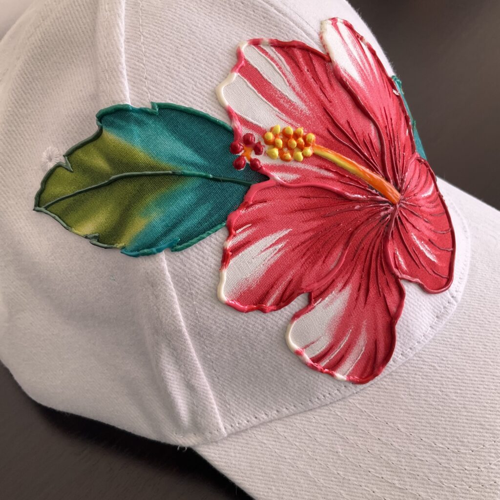 Casquette Hibiscus White motif
