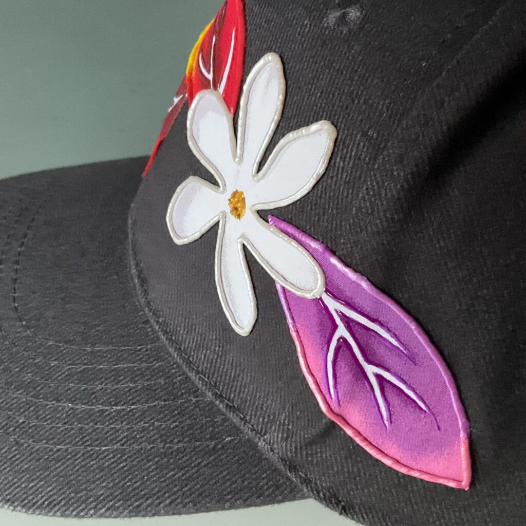 Casquette Red Tiare Gray feuille