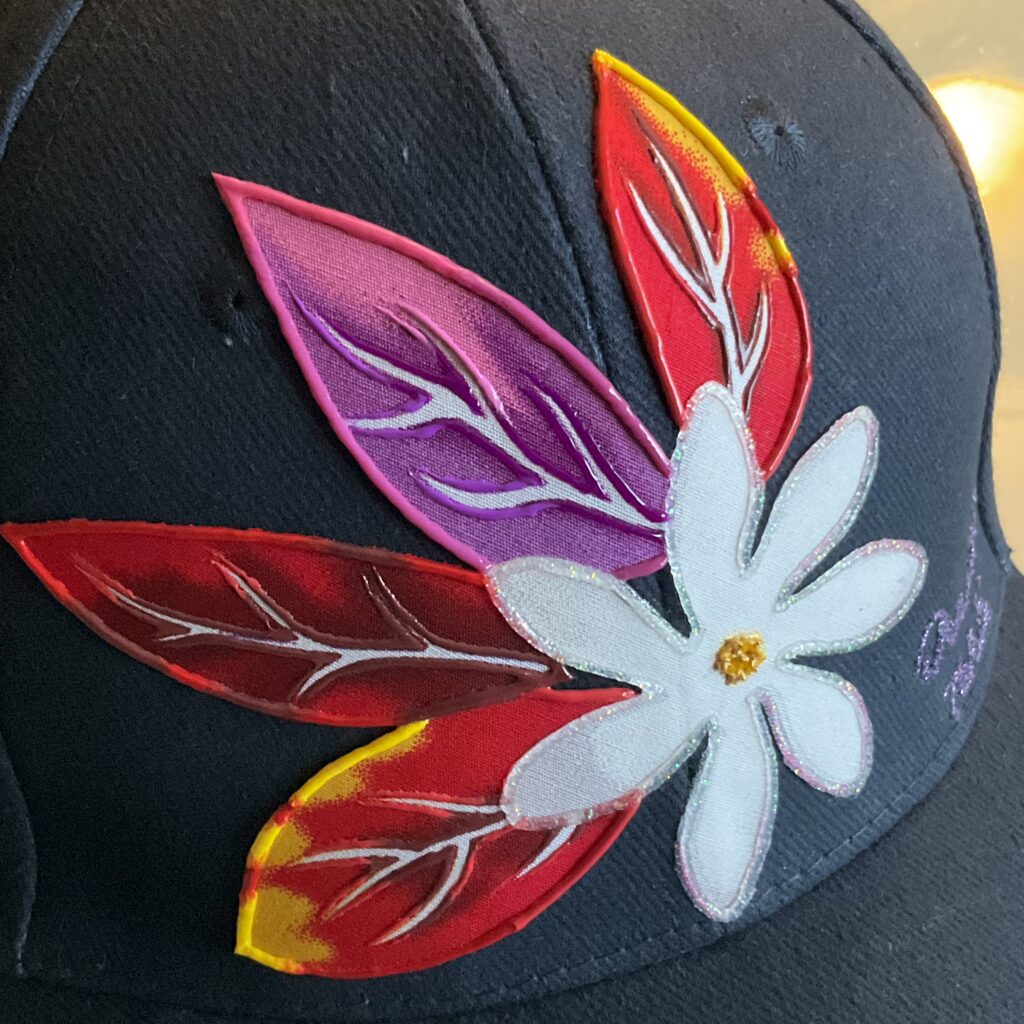 Casquette Red Tiare Navy motif