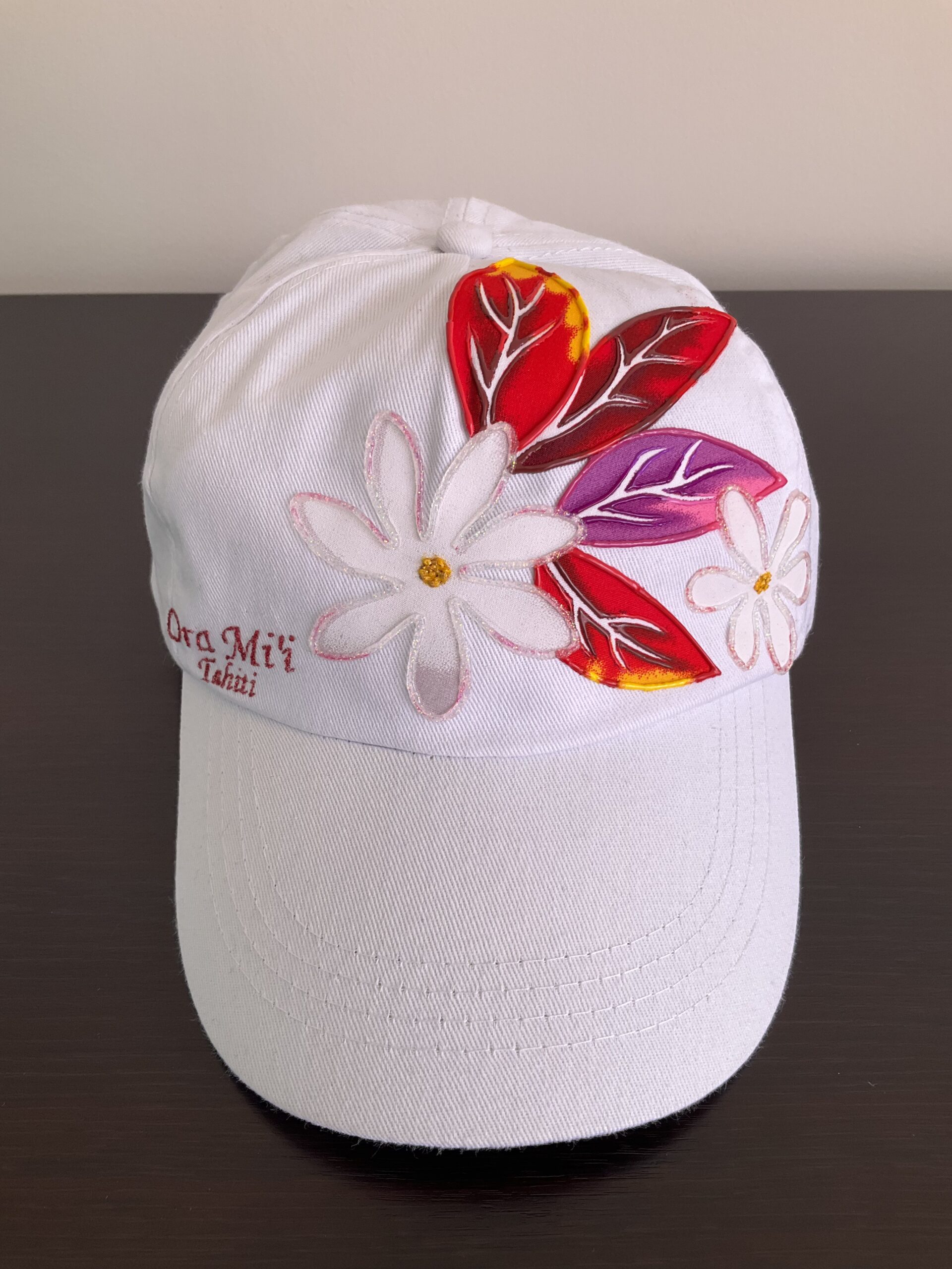 Casquette Red Tiare White face