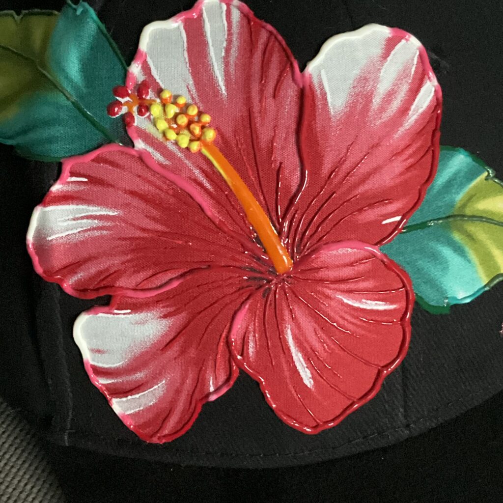 Detail casquette Hibiscus black