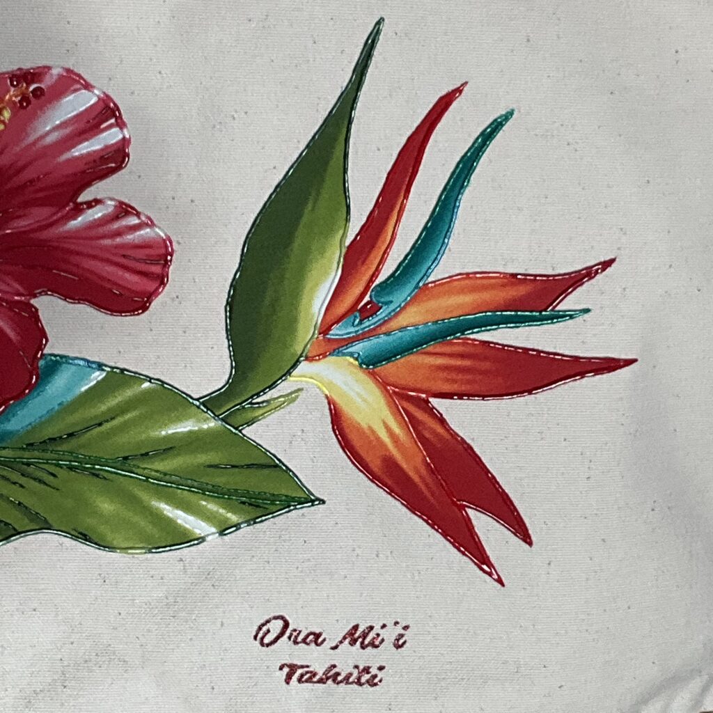 Detail oiseau paradis sac Hibiscus