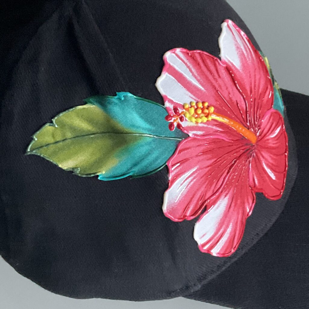 Detail profil casquette Hibiscus black