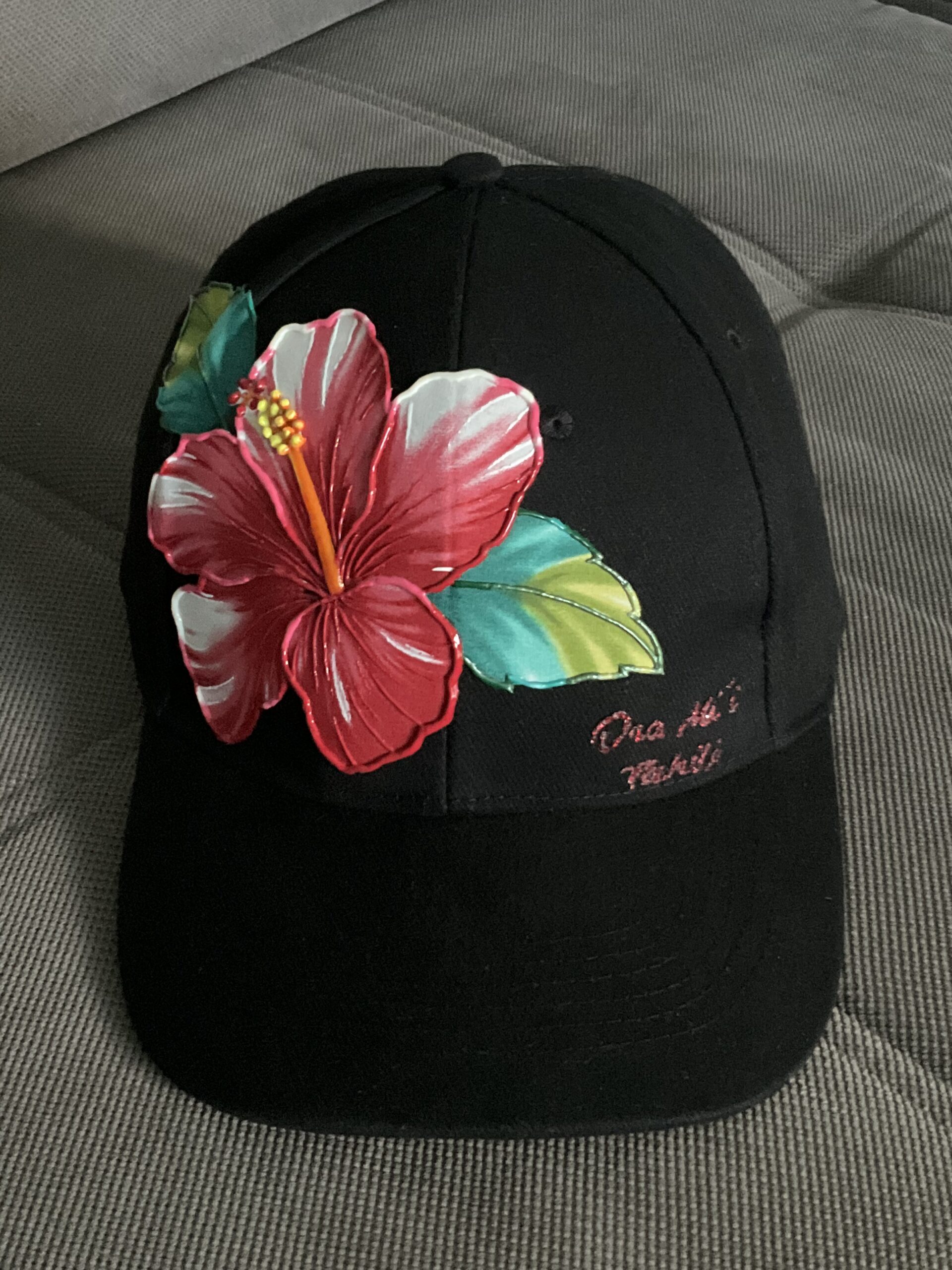 Face casquette Hibiscus black