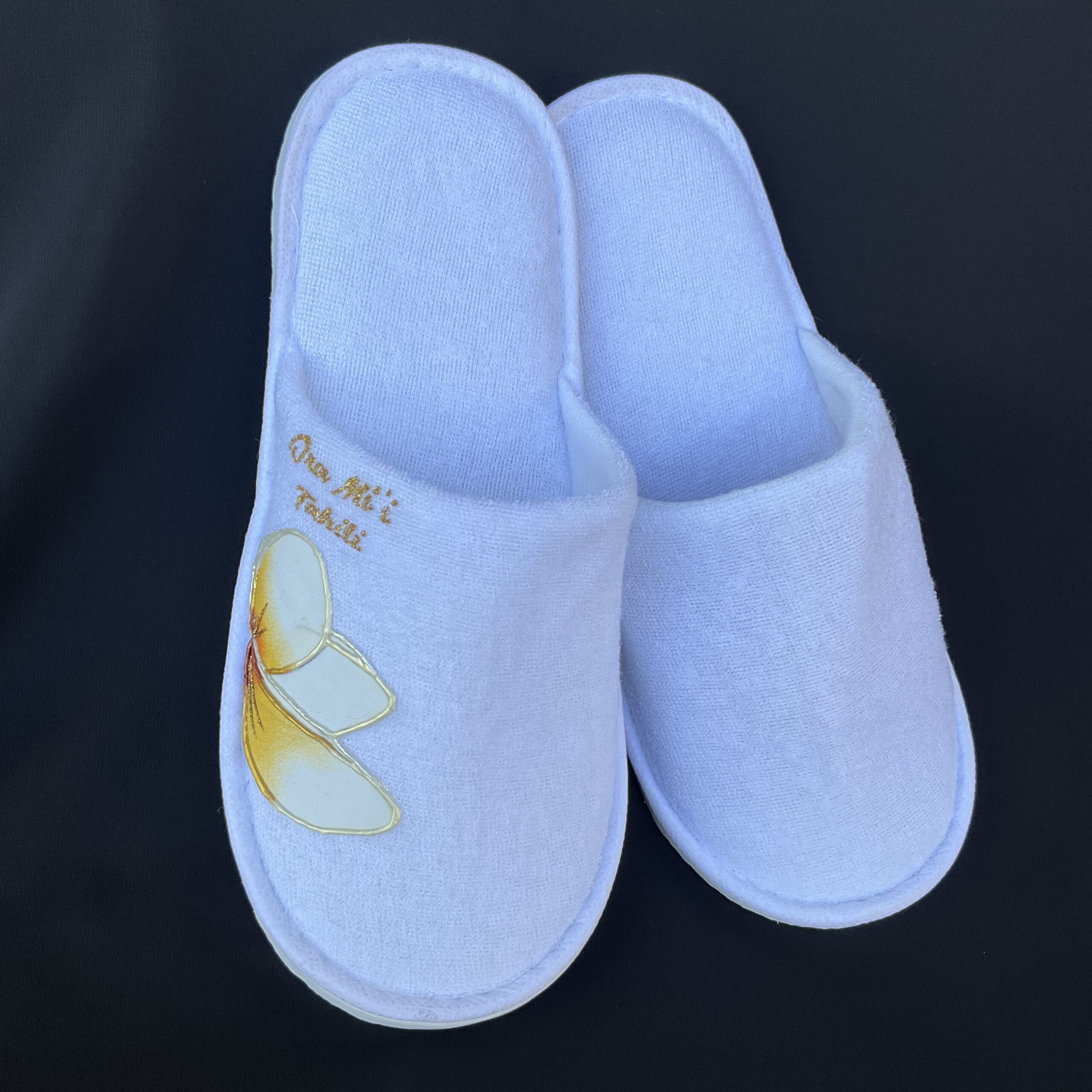 Nos collections exclusives 40 Honeymoon pantoufle fleur jaune