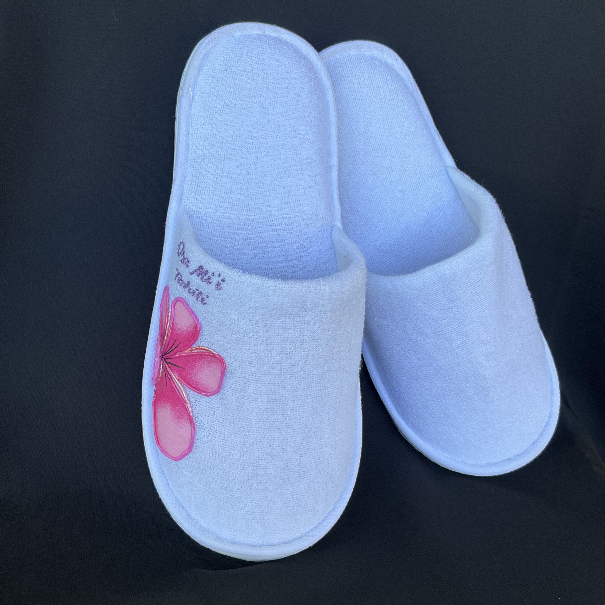 Nos collections exclusives 41 Honeymoon pantoufle fleur rose