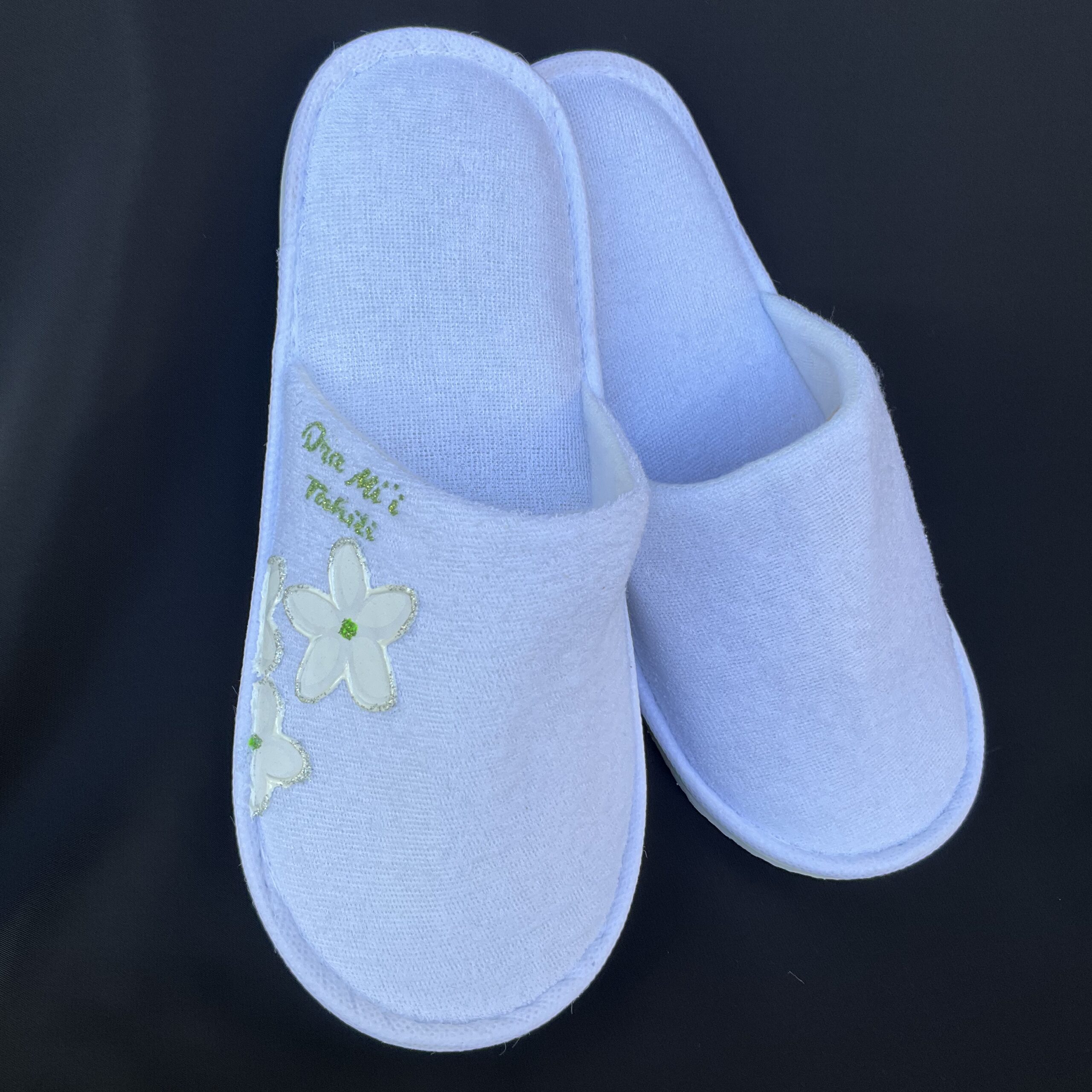 Nos collections exclusives 42 Honeymoon pantoufle fleur verte