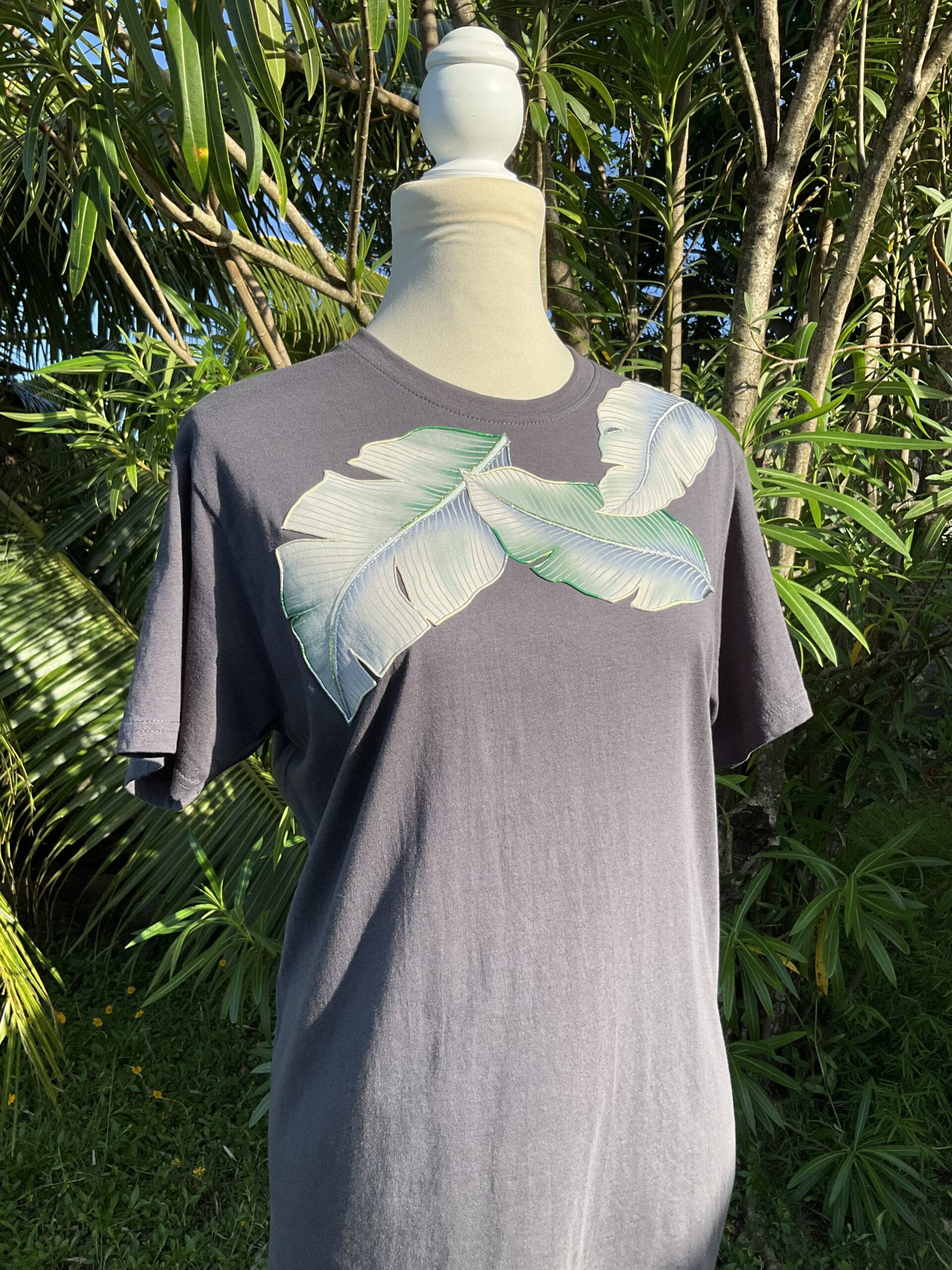 Leaf tee-shirt gris