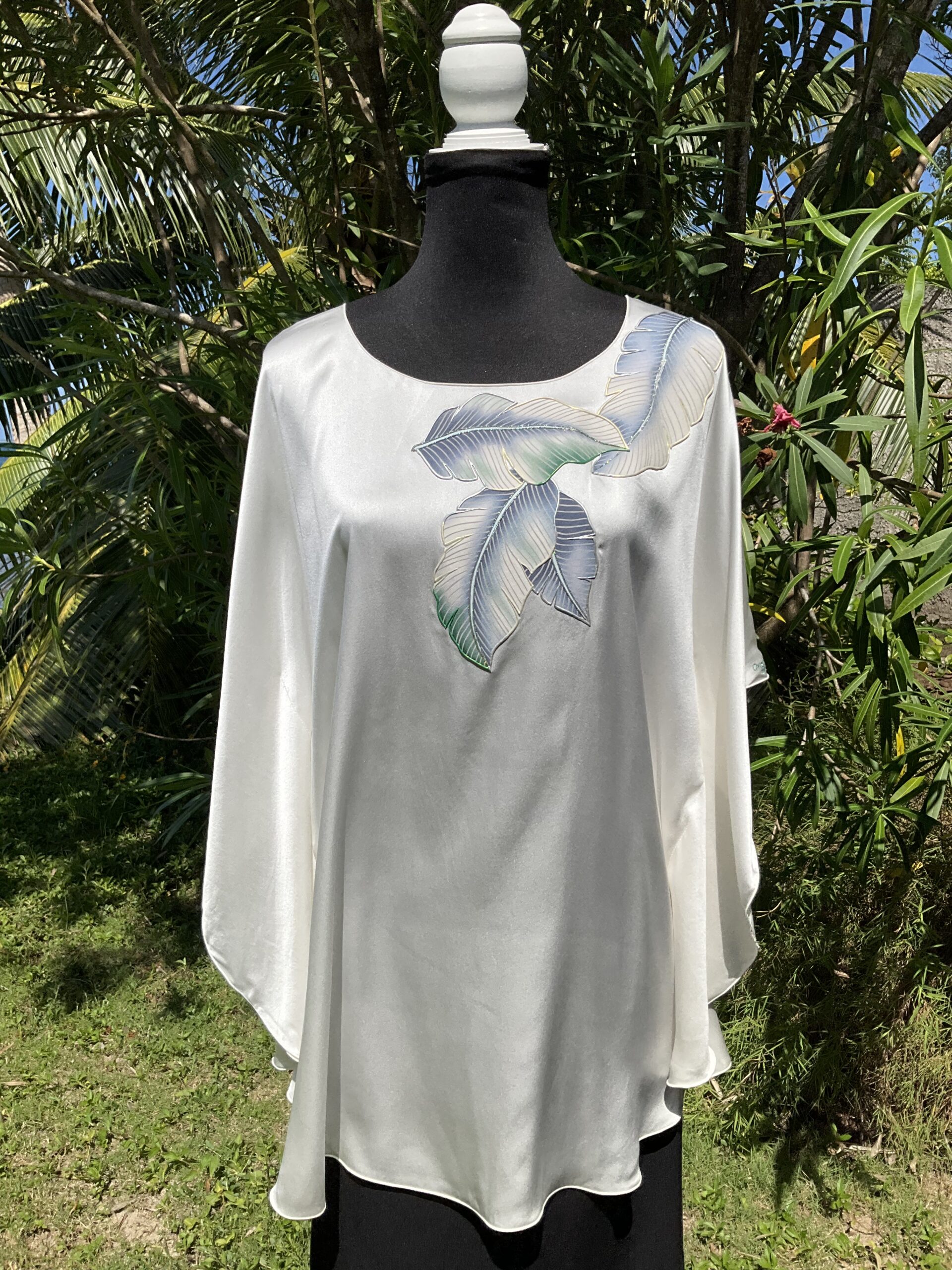 Leaf tunique soie face