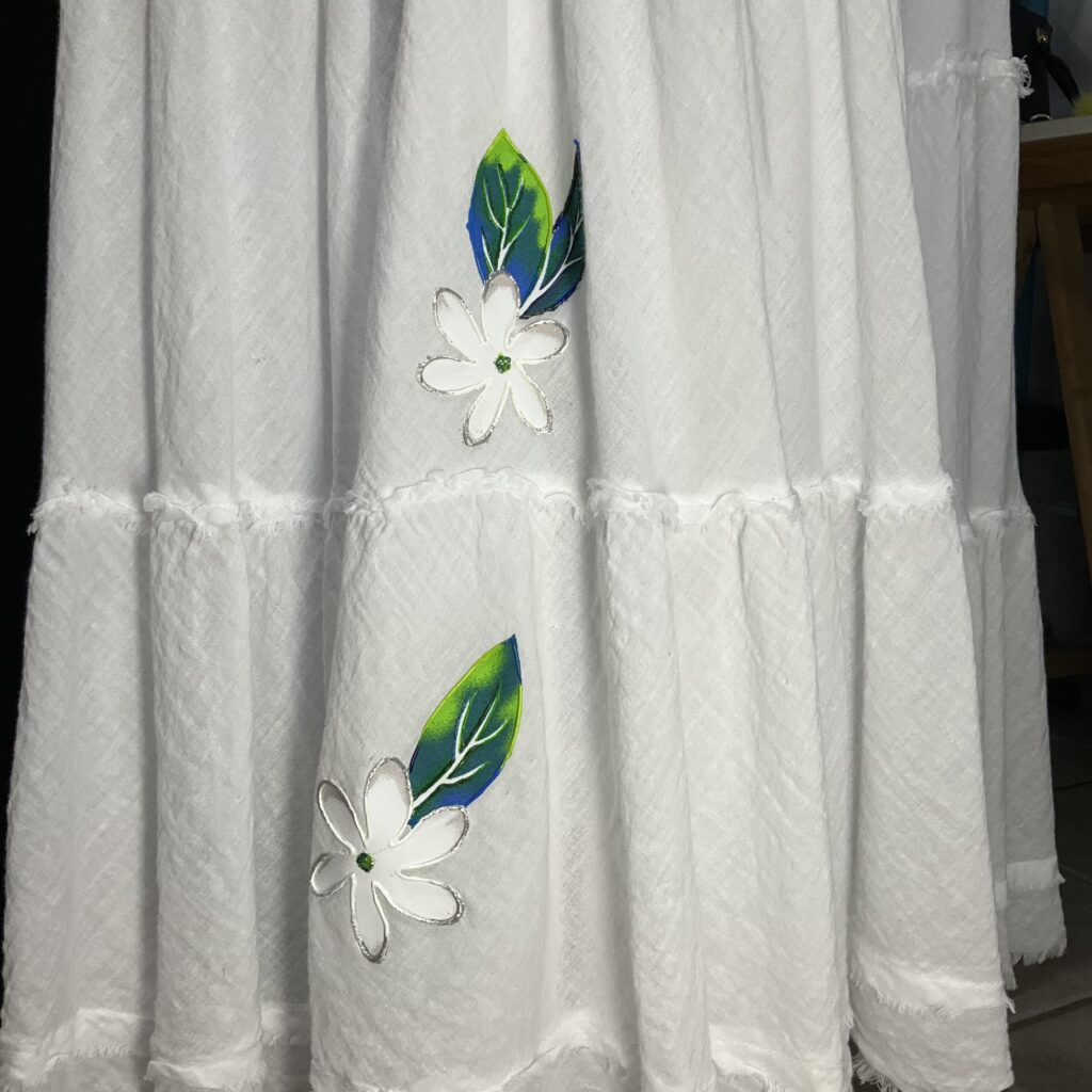 Motif robe Tiare Blanc