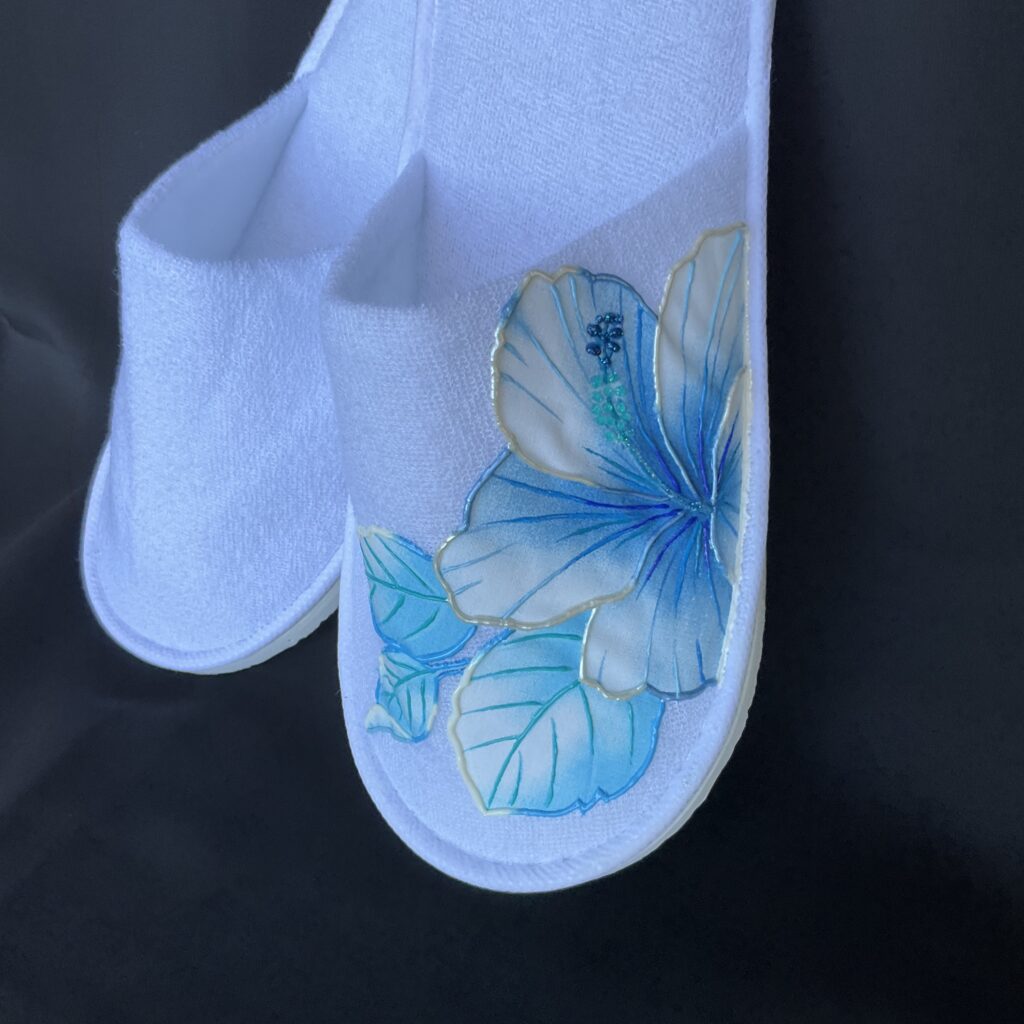 Pantoufles Hibiscus Blue