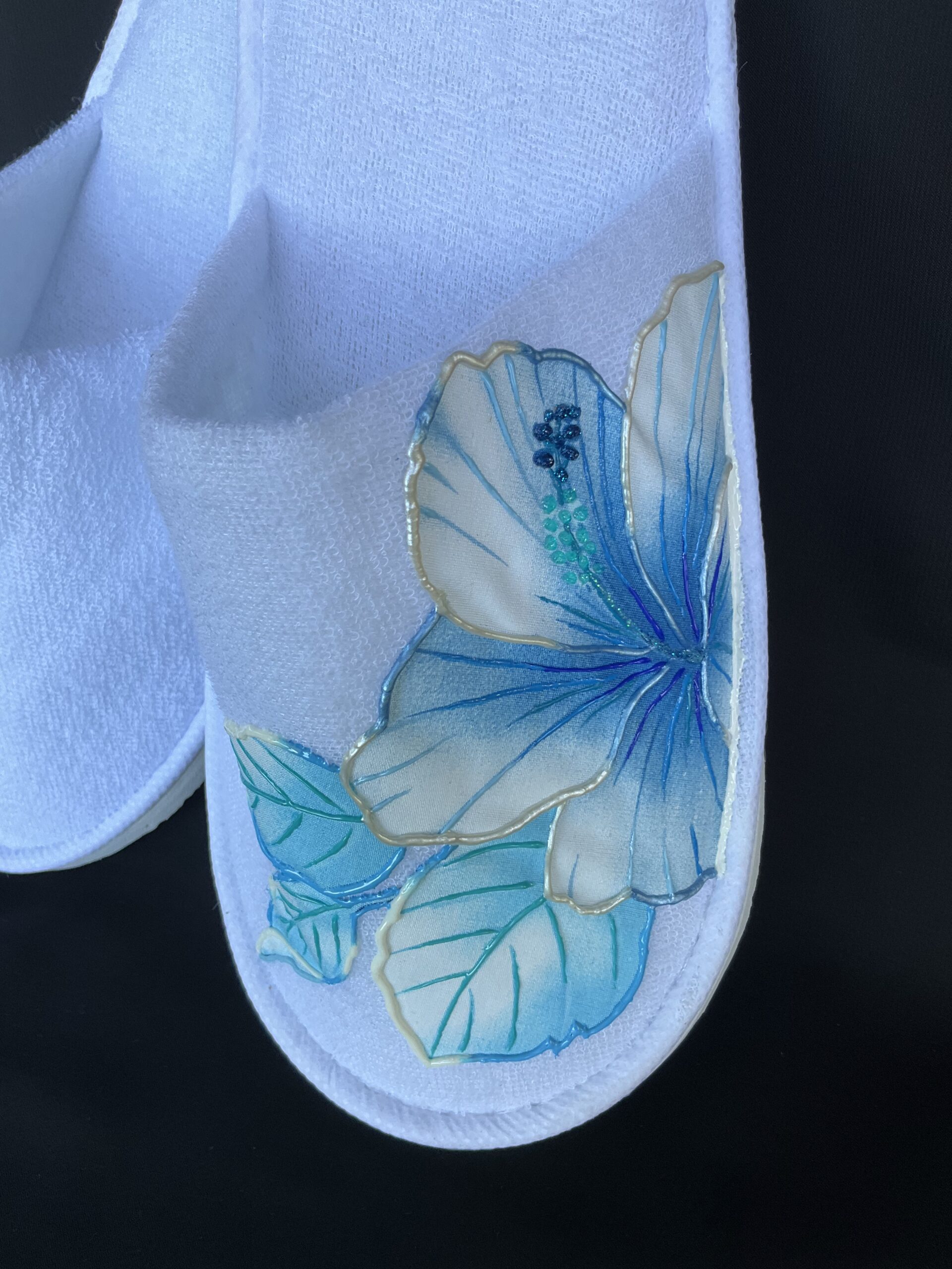 Pantoufles Hibiscus Blue global detail
