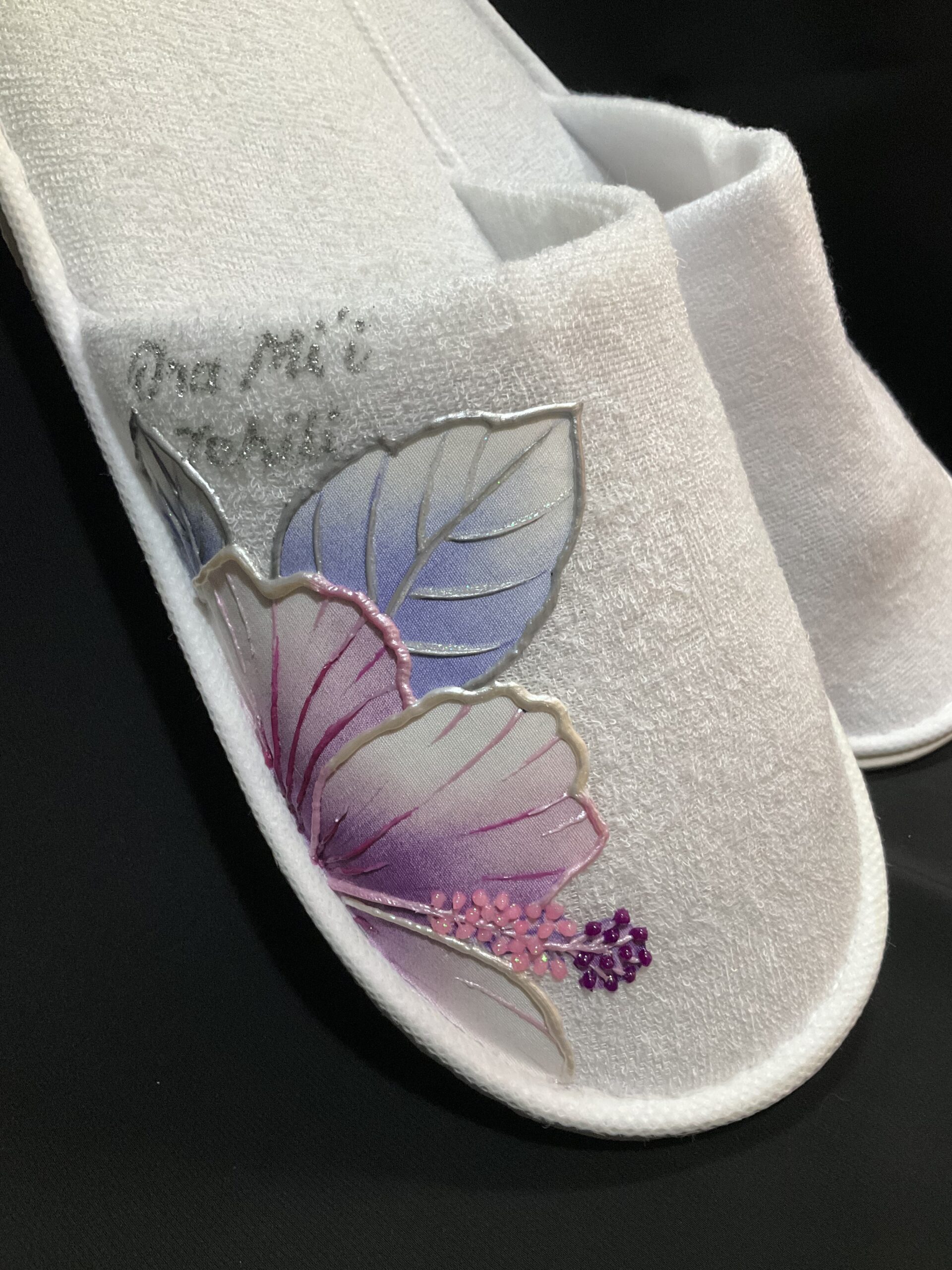 Pantoufles Hibiscus Plum profil