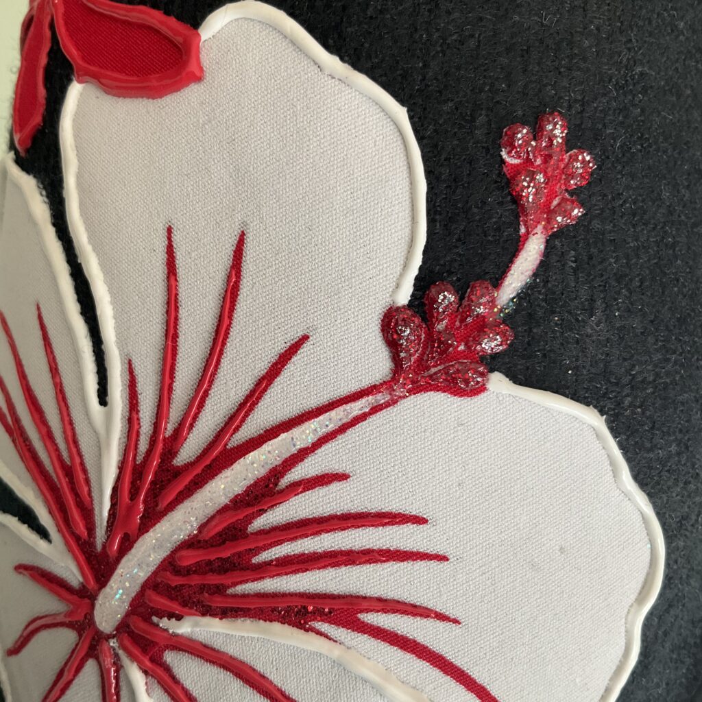 Pantoufles Hibiscus blanc Black hibiscus