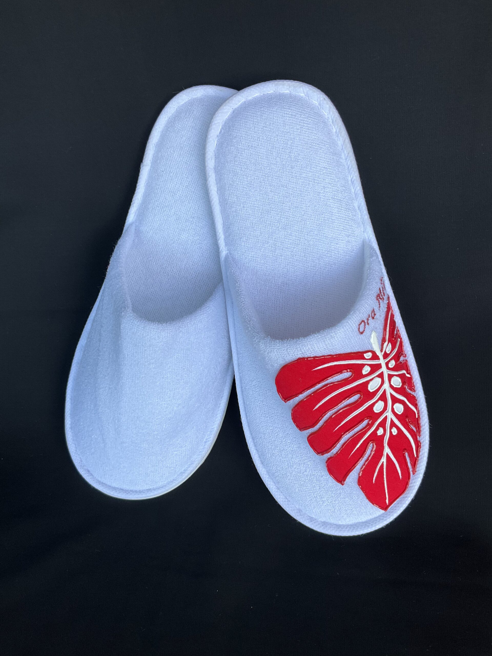 Pantoufles Red Ape White