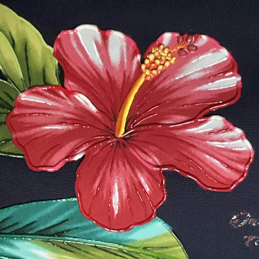 Pochette Hibiscus Navy Hibiscus