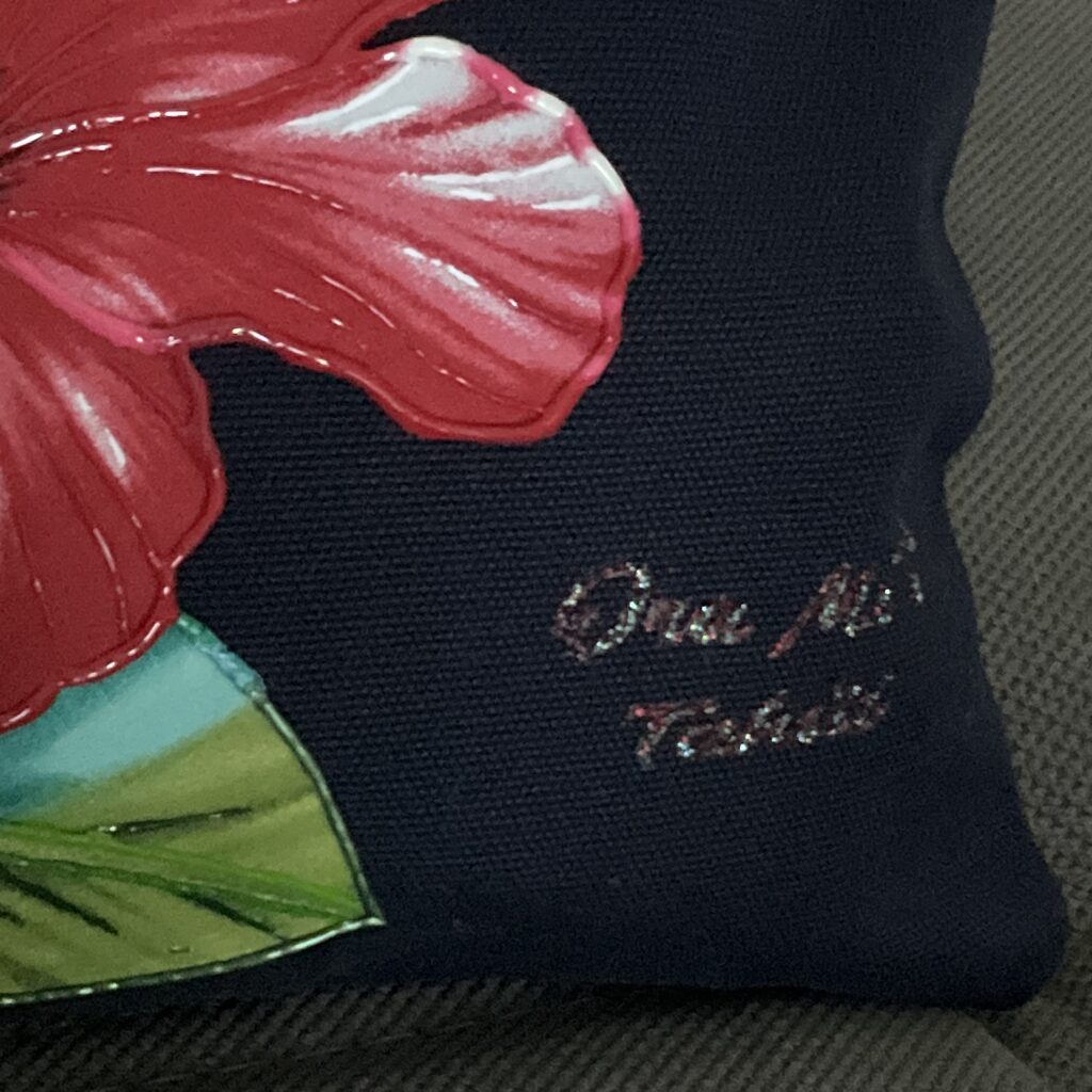 Pochette Hibiscus Navy ecriture