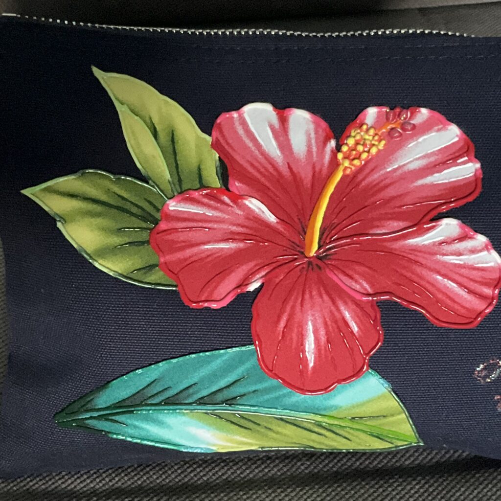 Pochette Hibiscus Navy motif