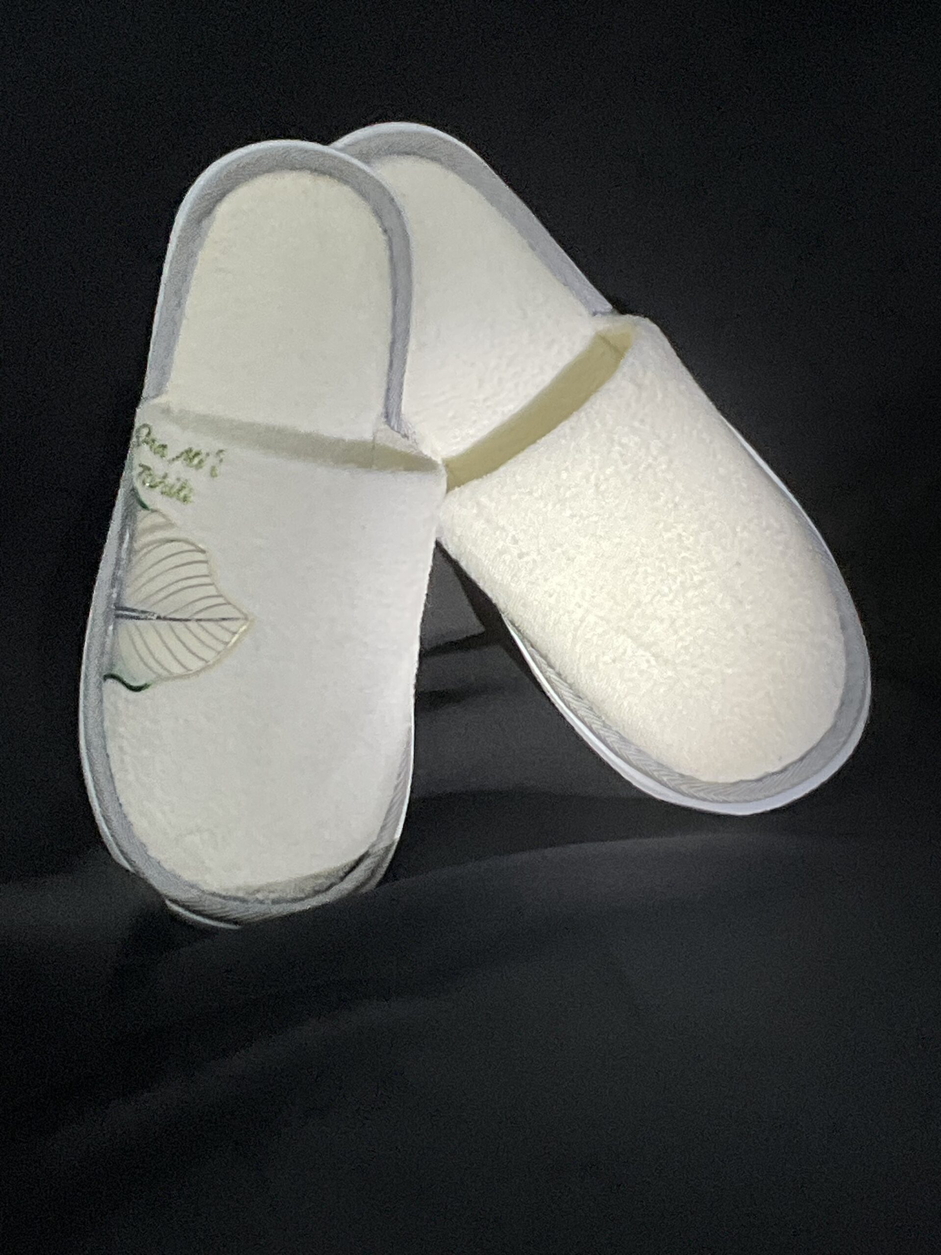 Pantoufles Leaf dessus verte