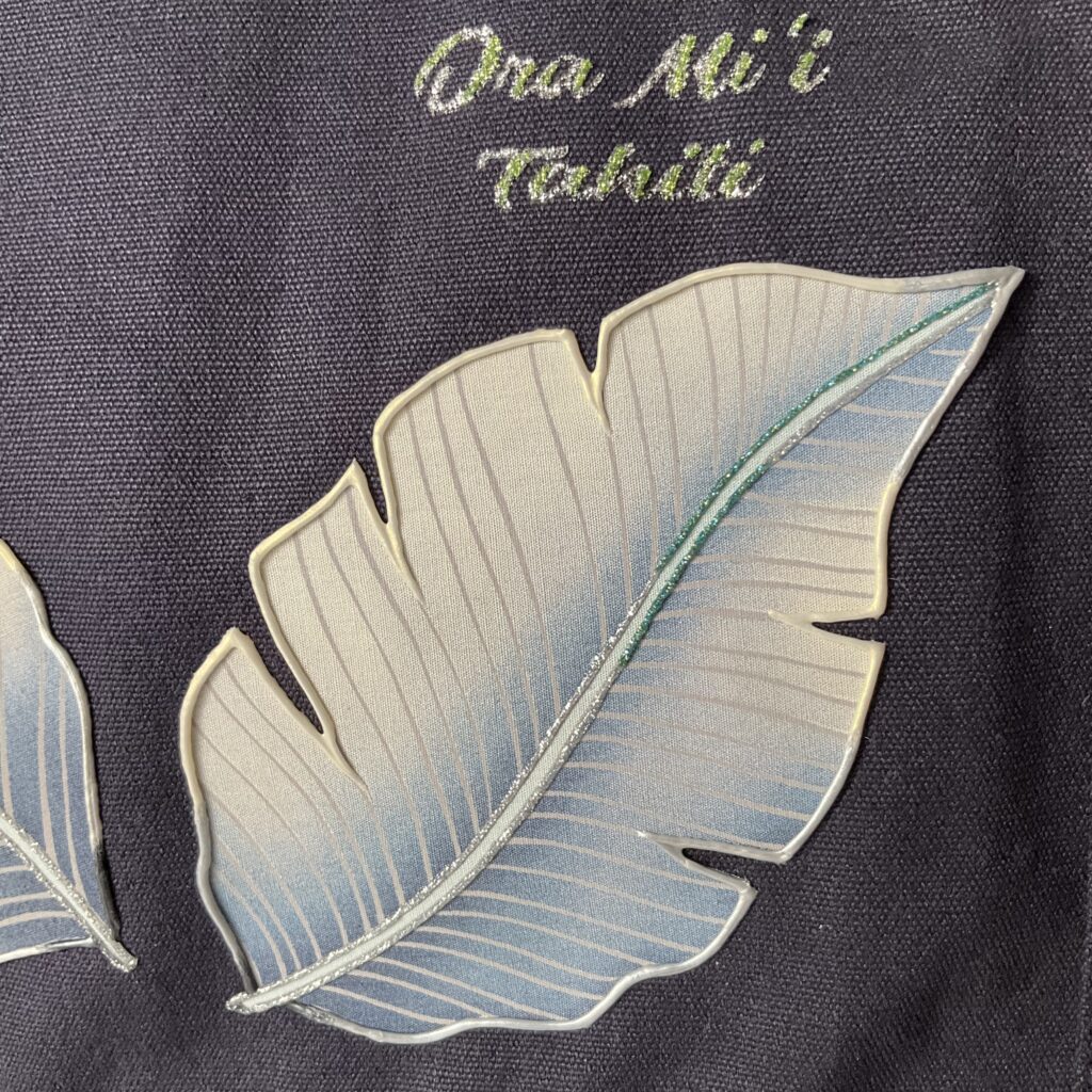 Detail Sac Tote Leaf Navy