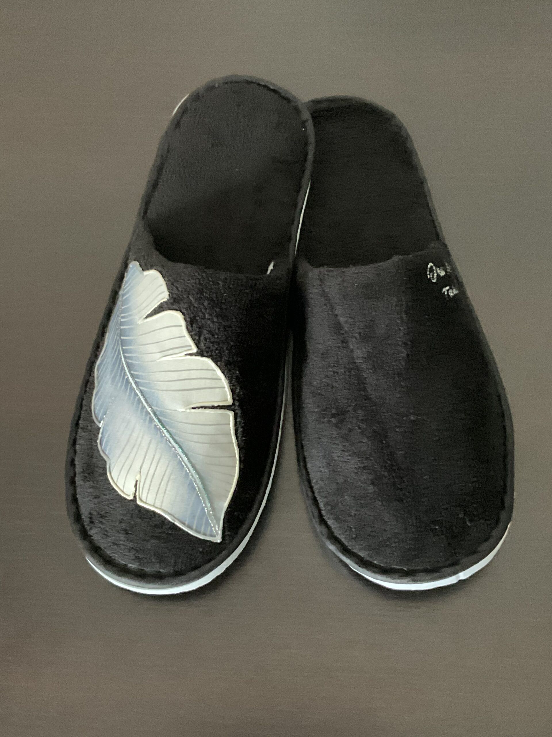 Paire Pantoufles Leaf Black