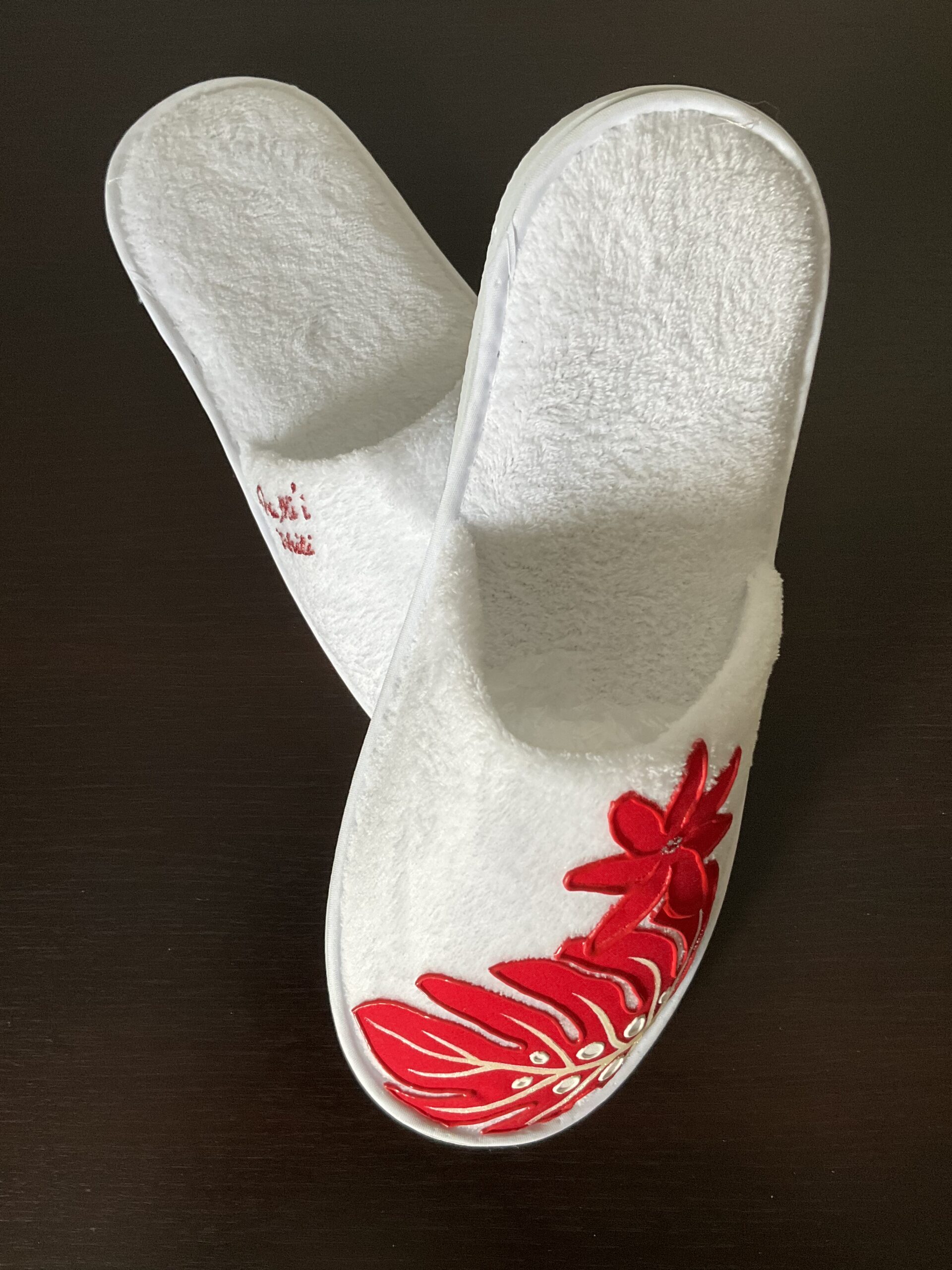 Pantoufles Ape Red White dessus