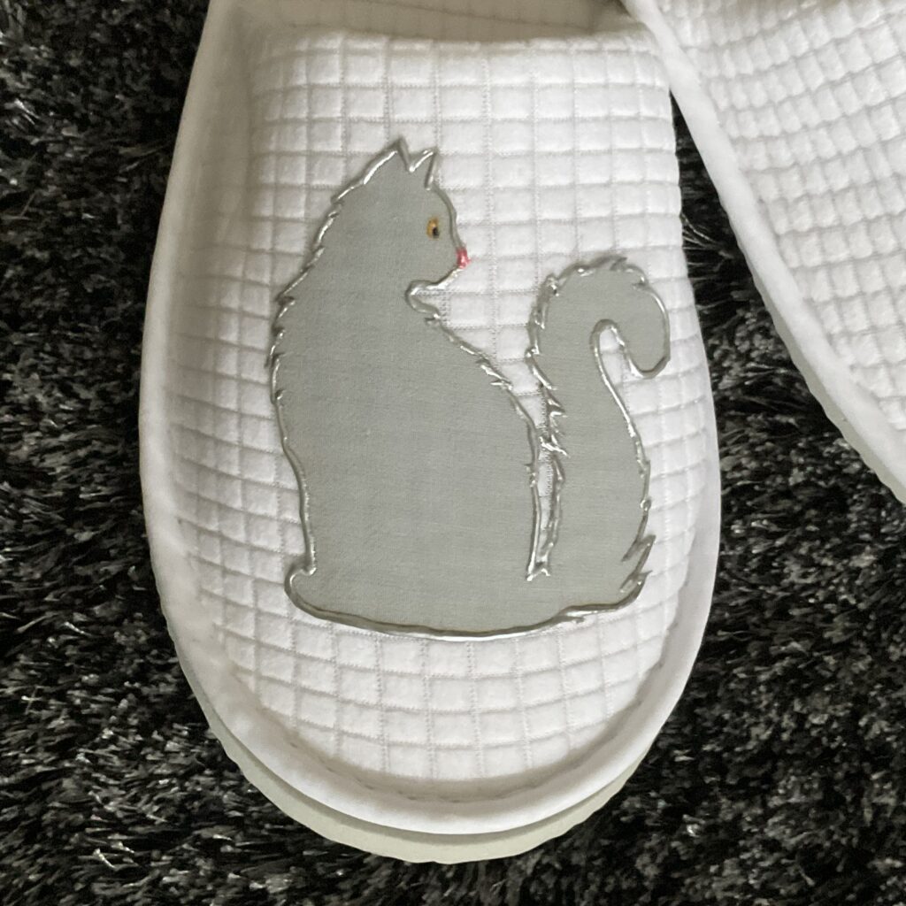 Pantoufles Chat Gris White