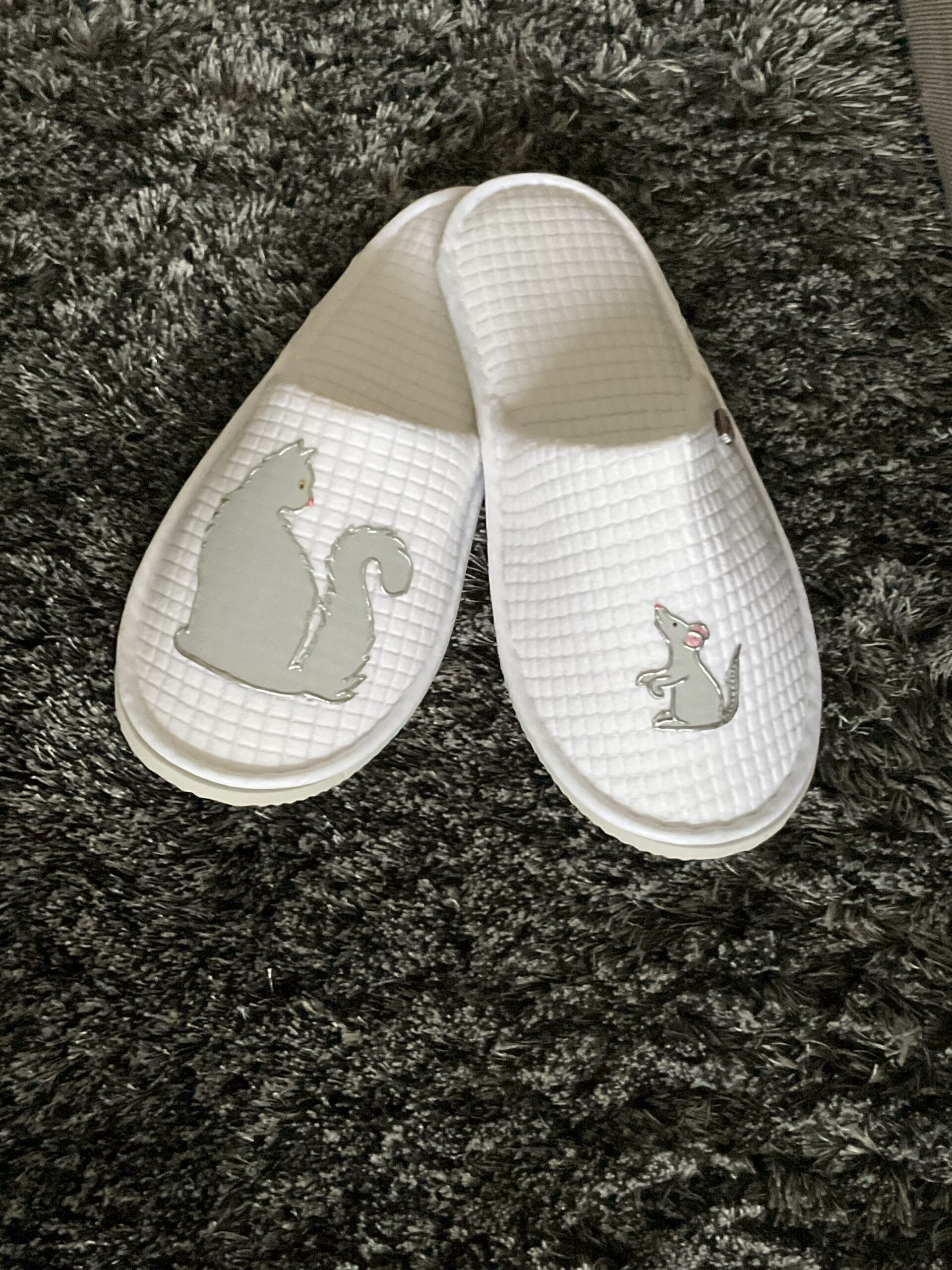 Pantoufles Chat Gris White devant
