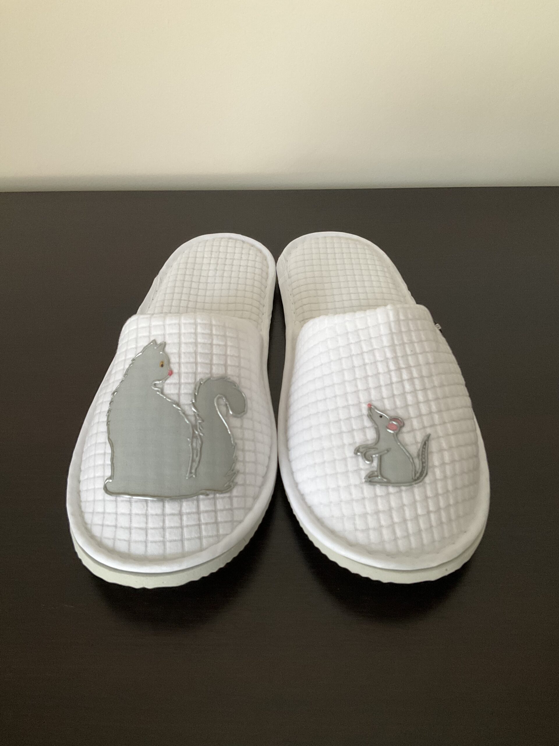 Pantoufles Chat Gris White zoom