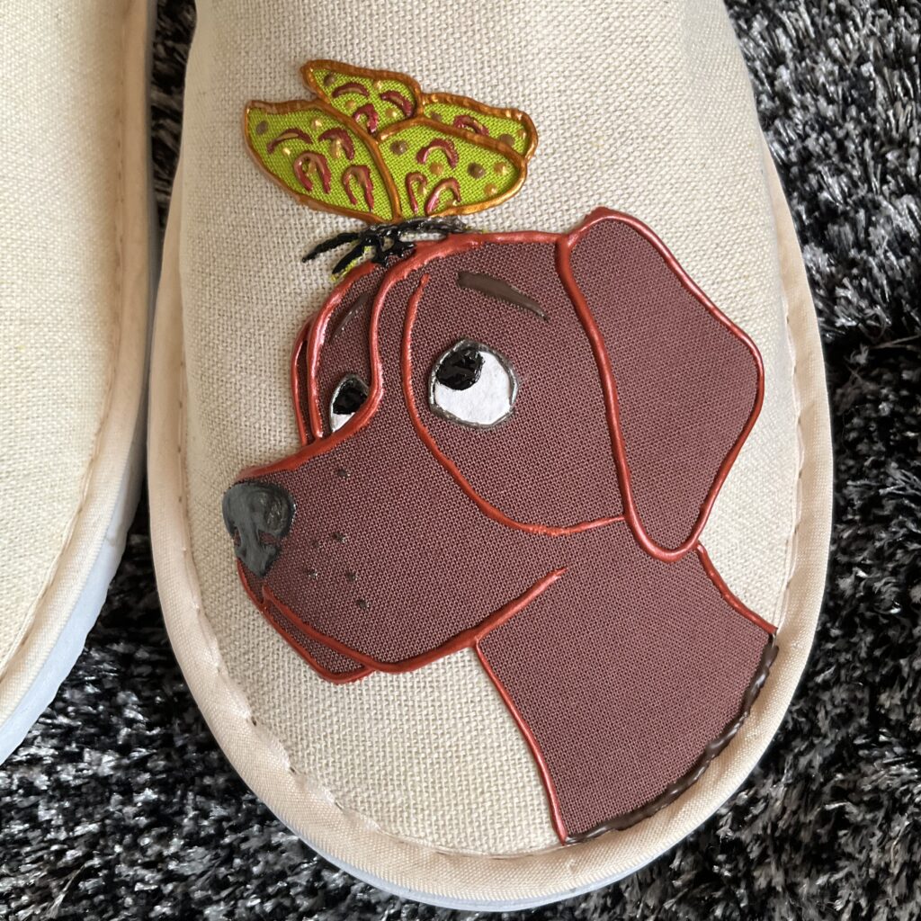 Pantoufles Dog Copper Beige chien