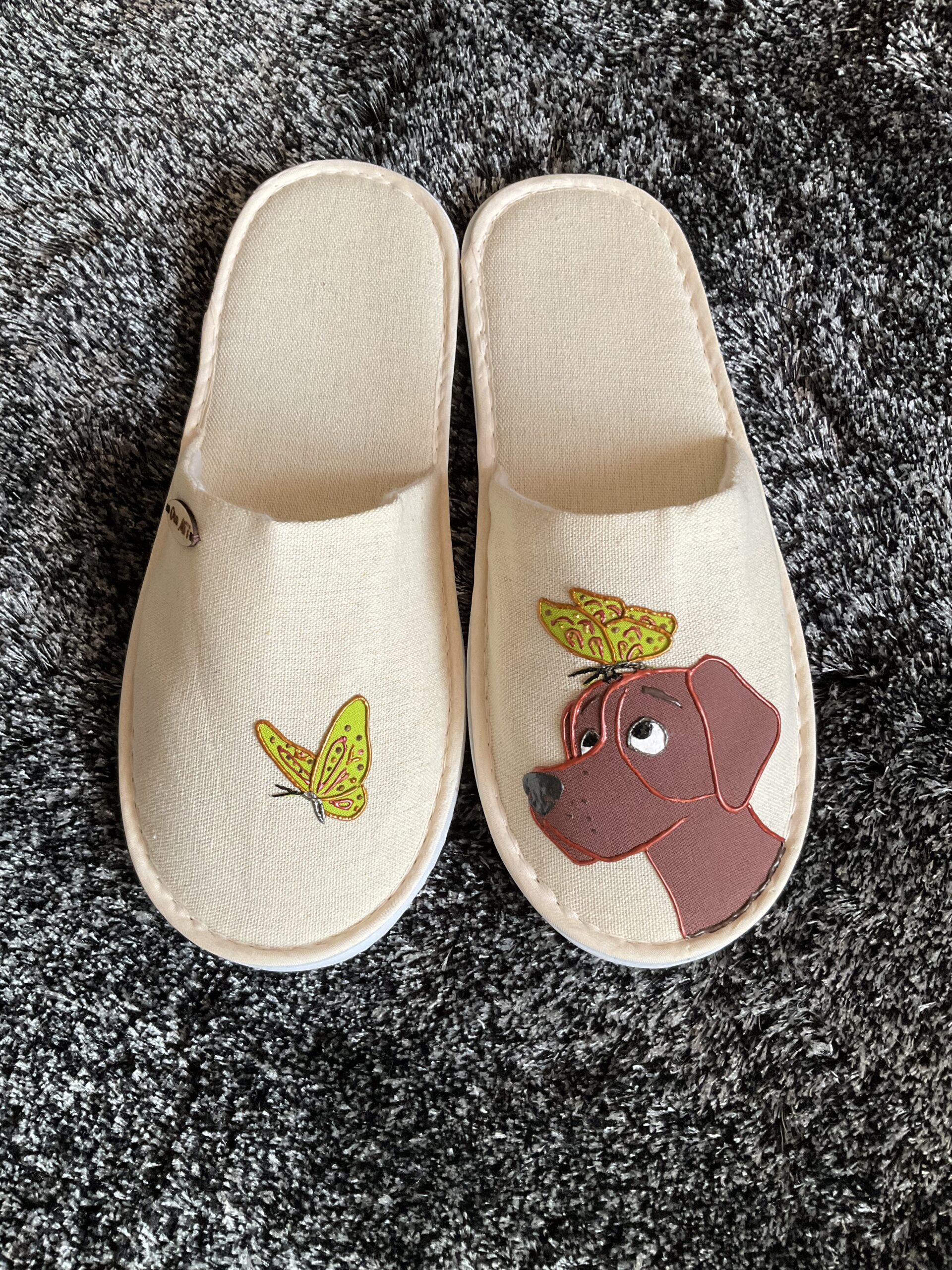 Pantoufles Dog Copper Beige global