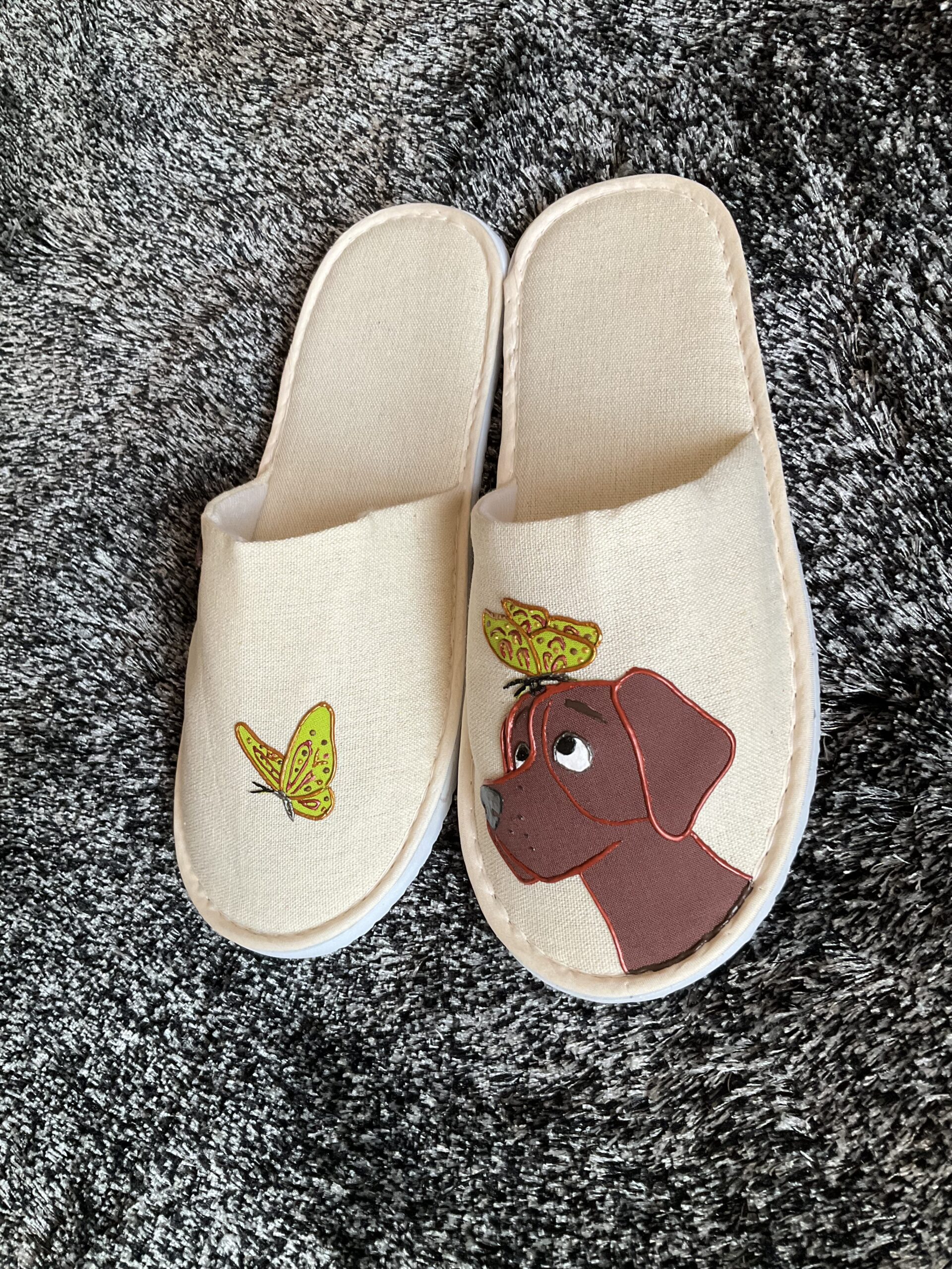 Pantoufles Dog Copper Beige profil