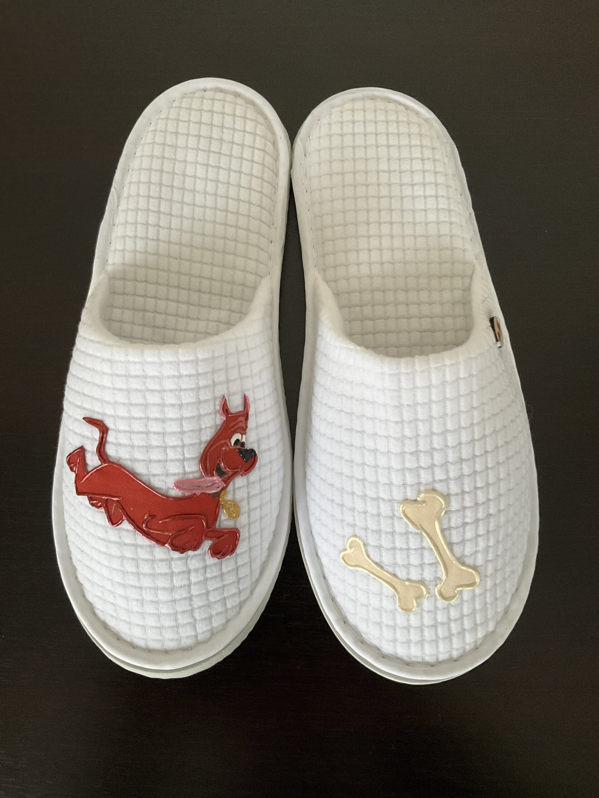 Pantoufles Dog Copper White dessus