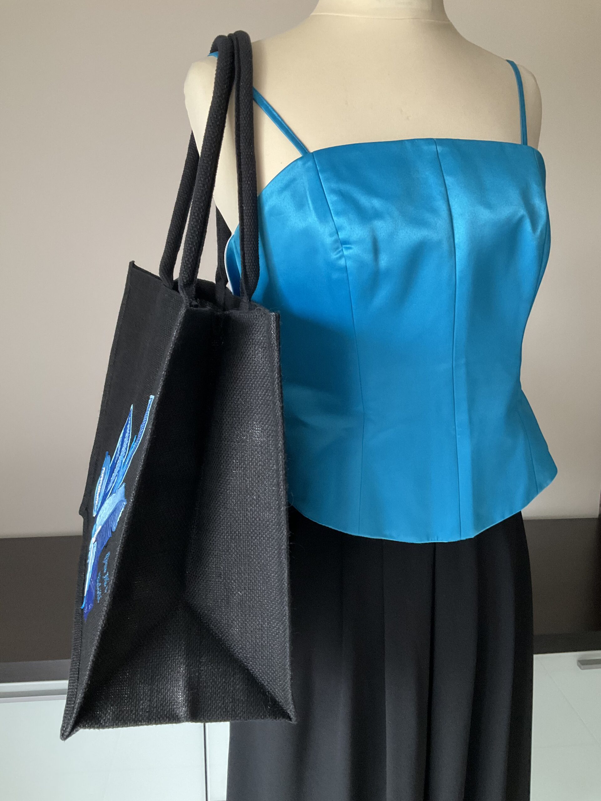 Sac Hibiscus Blue Black cote
