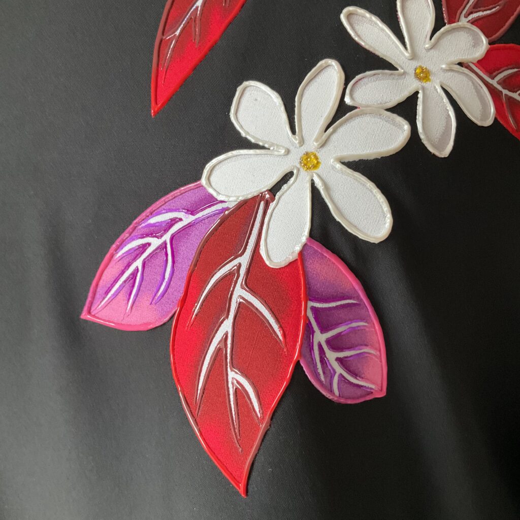 detail Tunique Red Tiare Black