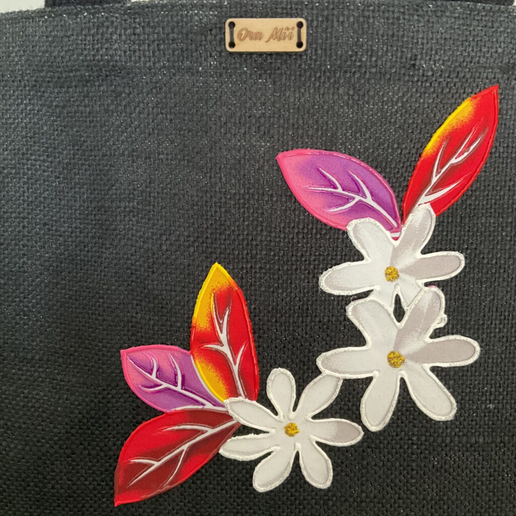 motif Sac mini Red Tiare Black