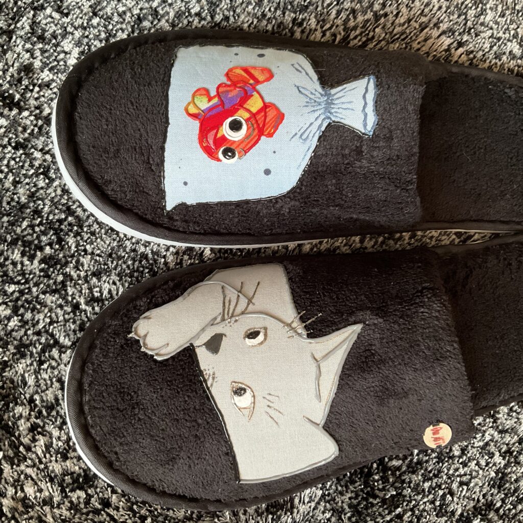 Pantoufles Chat Gray Black