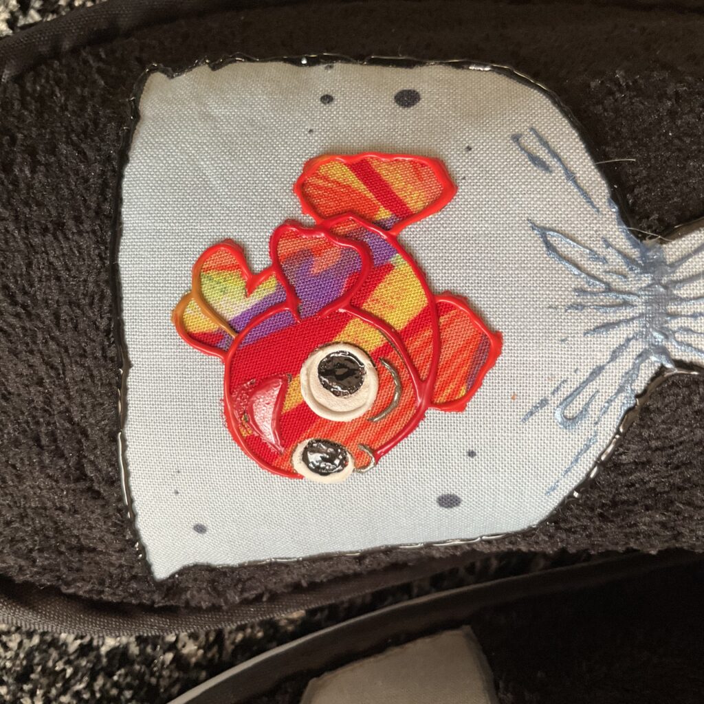 Pantoufles Chat Gray Black poisson
