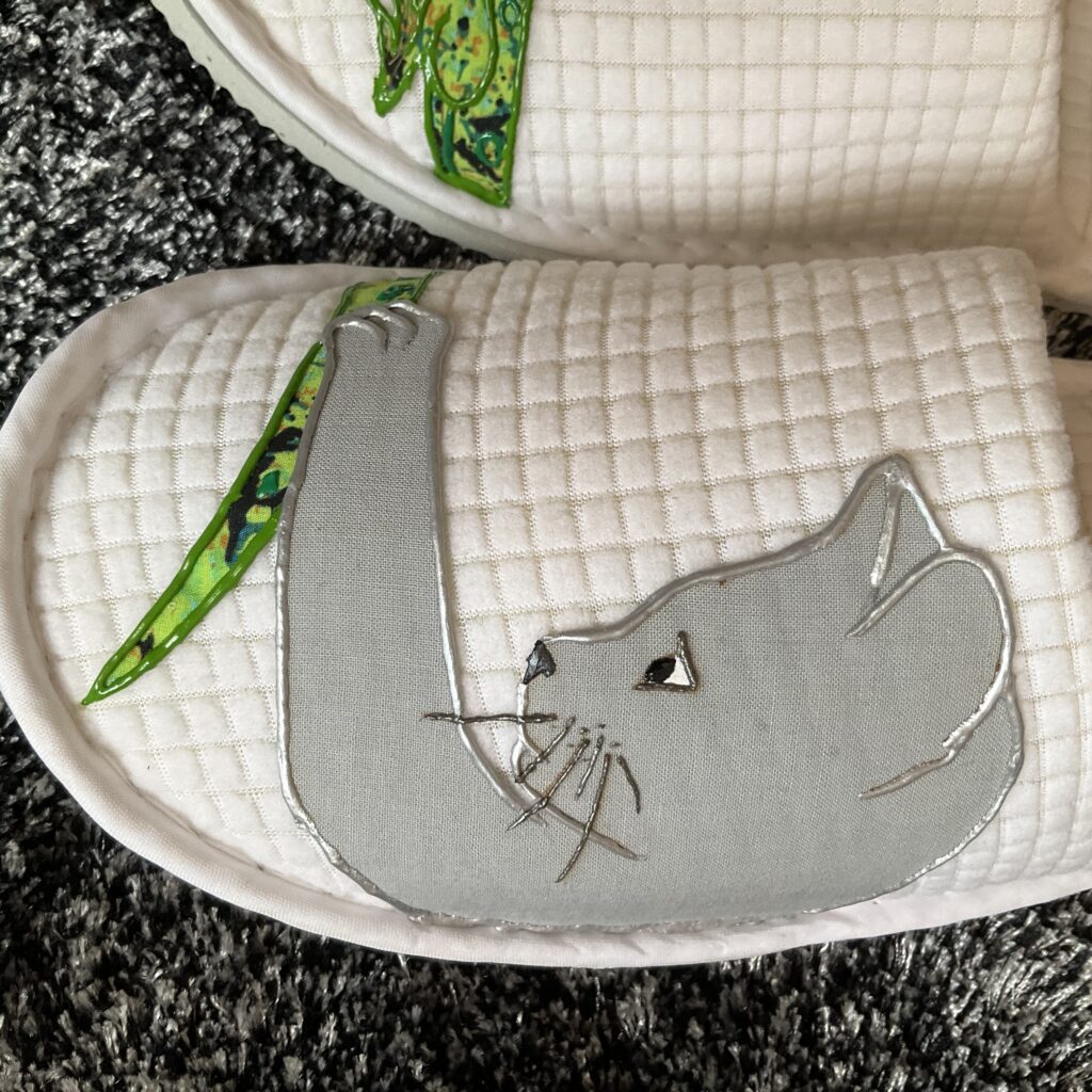 Pantoufles Chat Gray White chat