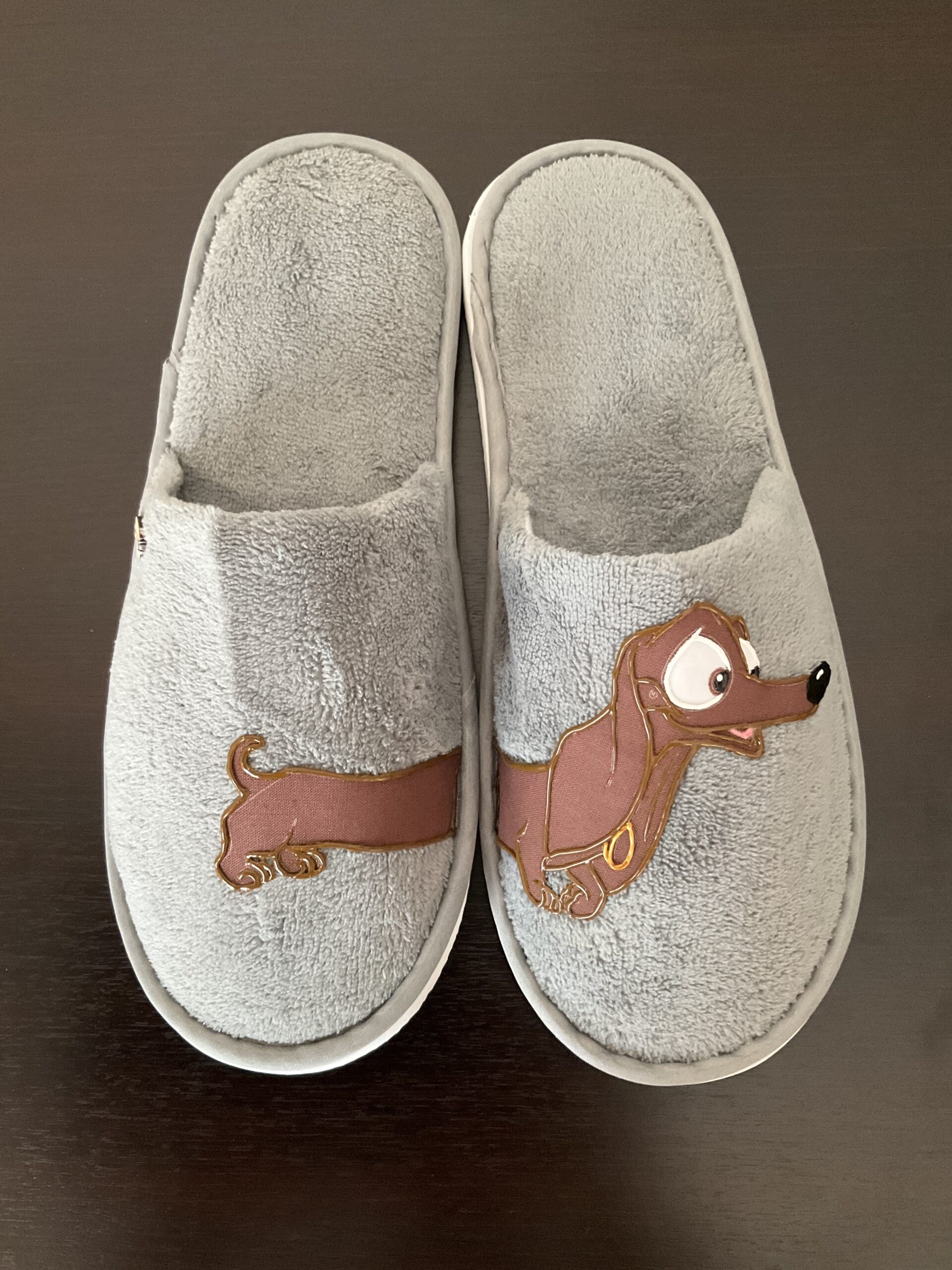 Pantoufles Dog Gray dessus