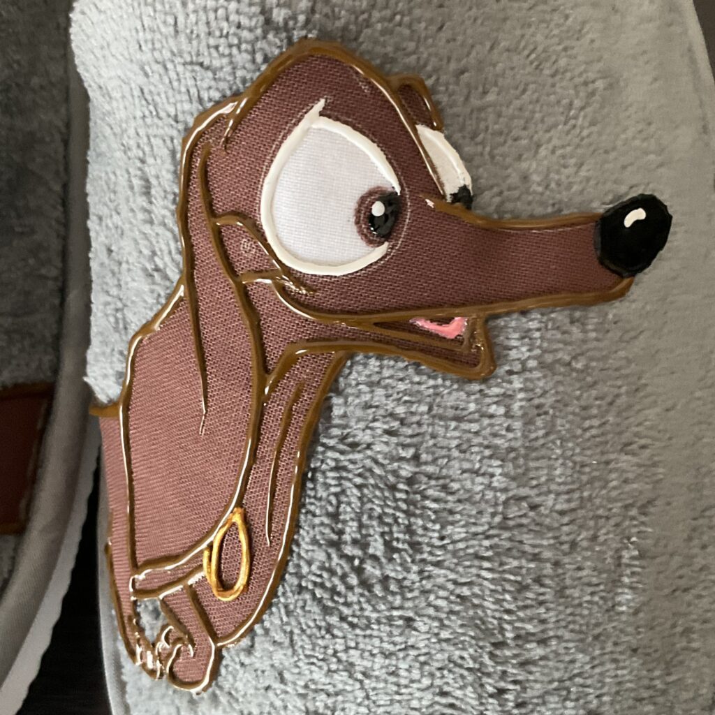 Pantoufles Dog Gray motif