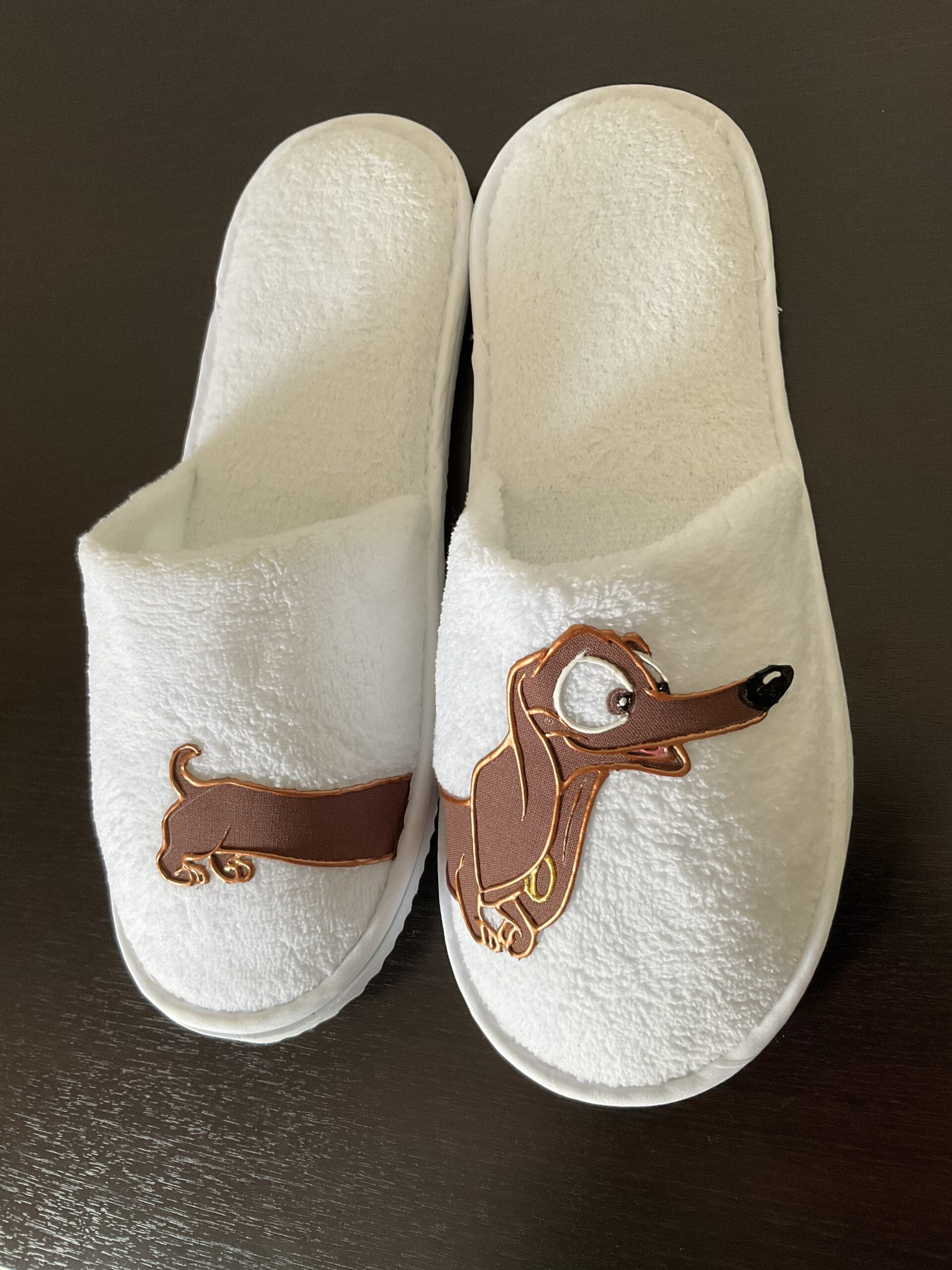 Pantoufles Dog White cote