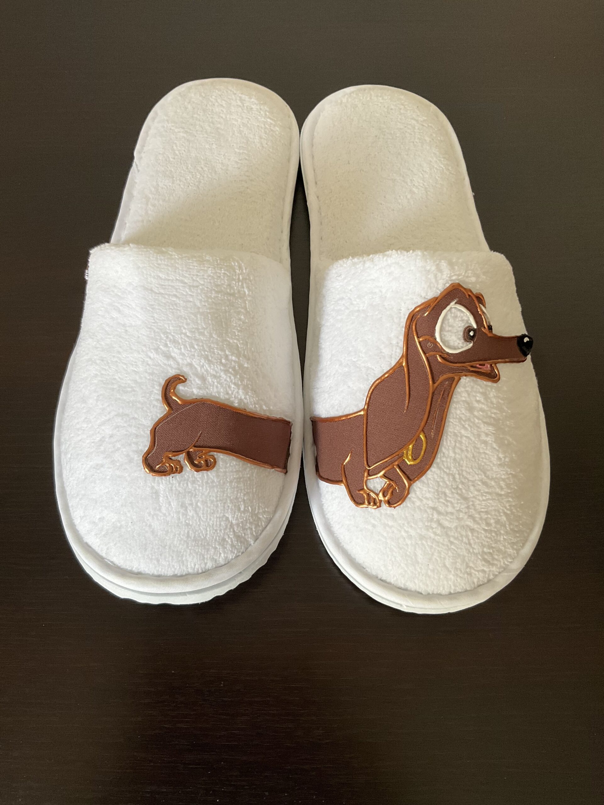 Pantoufles Dog White dessus