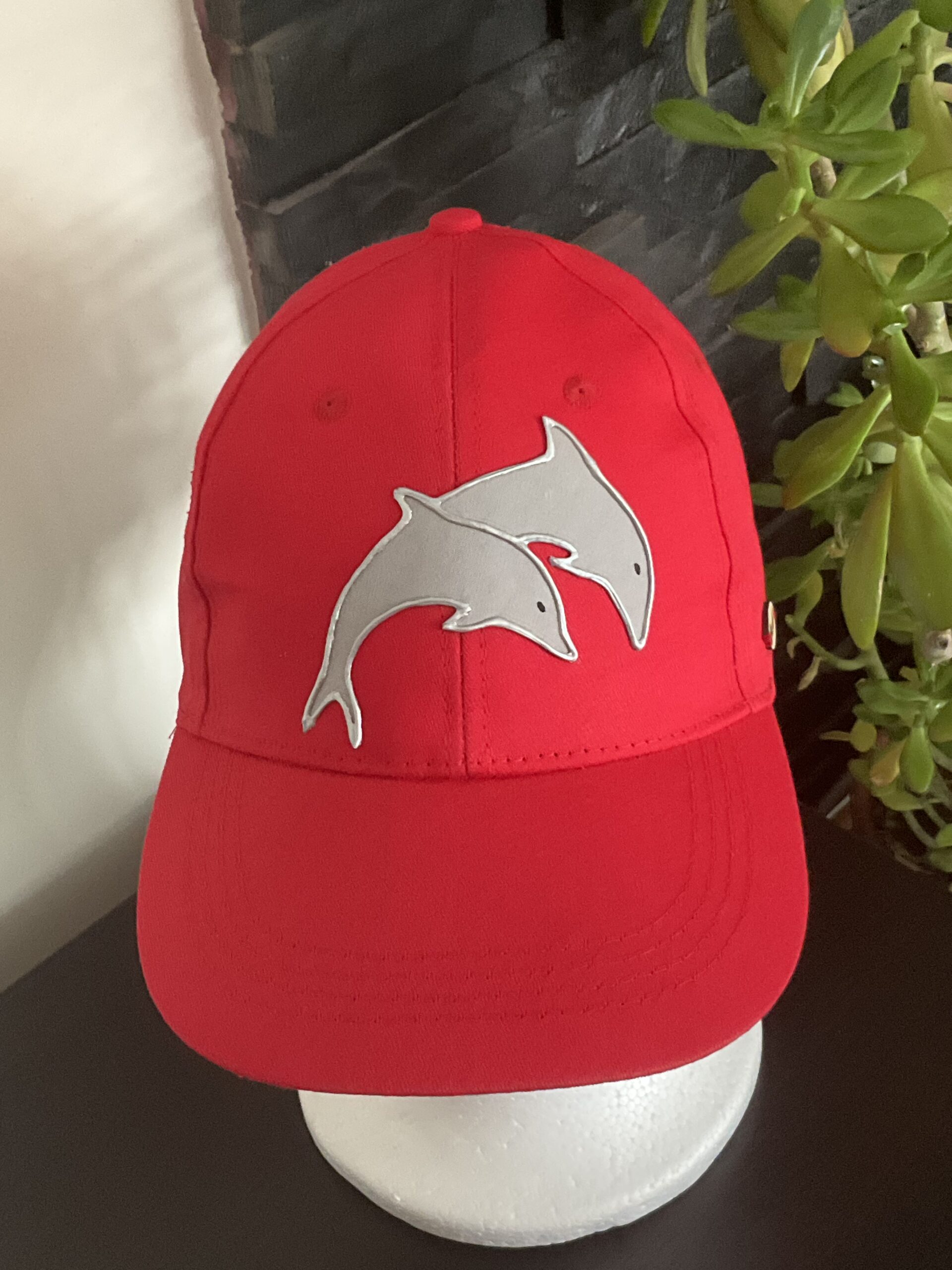 Casquette Dauphin Gray Red dessus