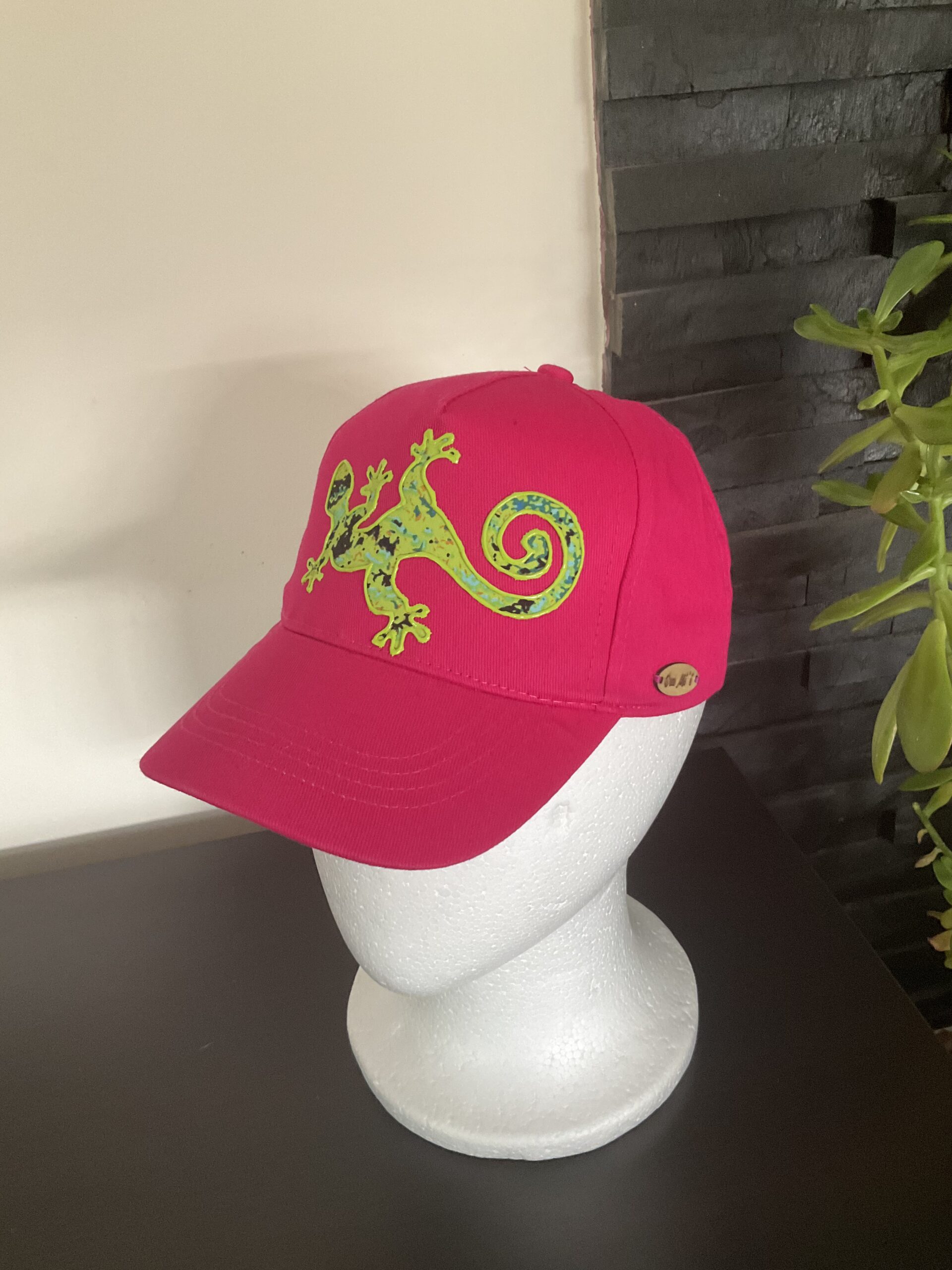 Casquette Gecko Green Pink profil