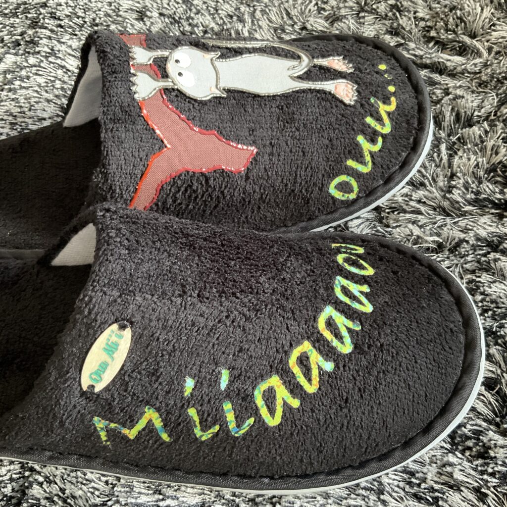 Pantoufles Chat Cats3 Gray Black