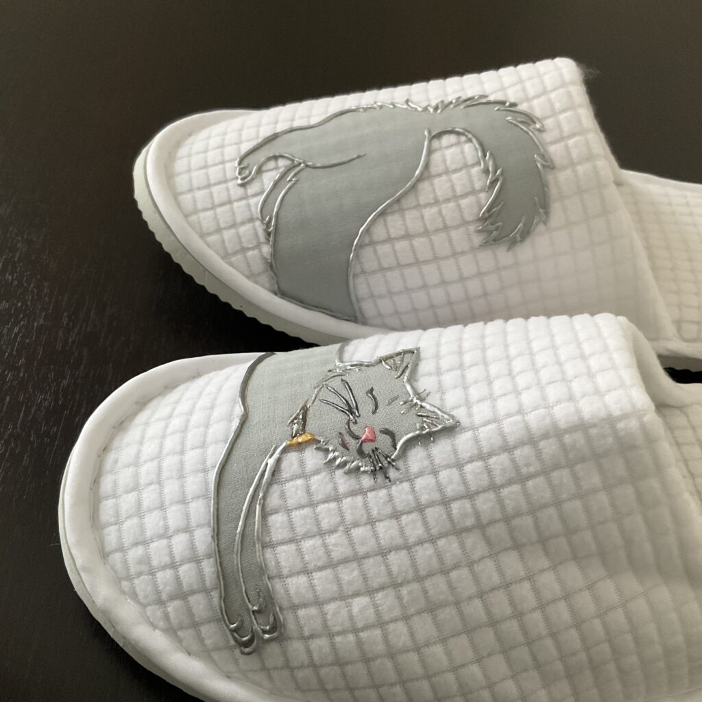 Pantoufles Chat Gray